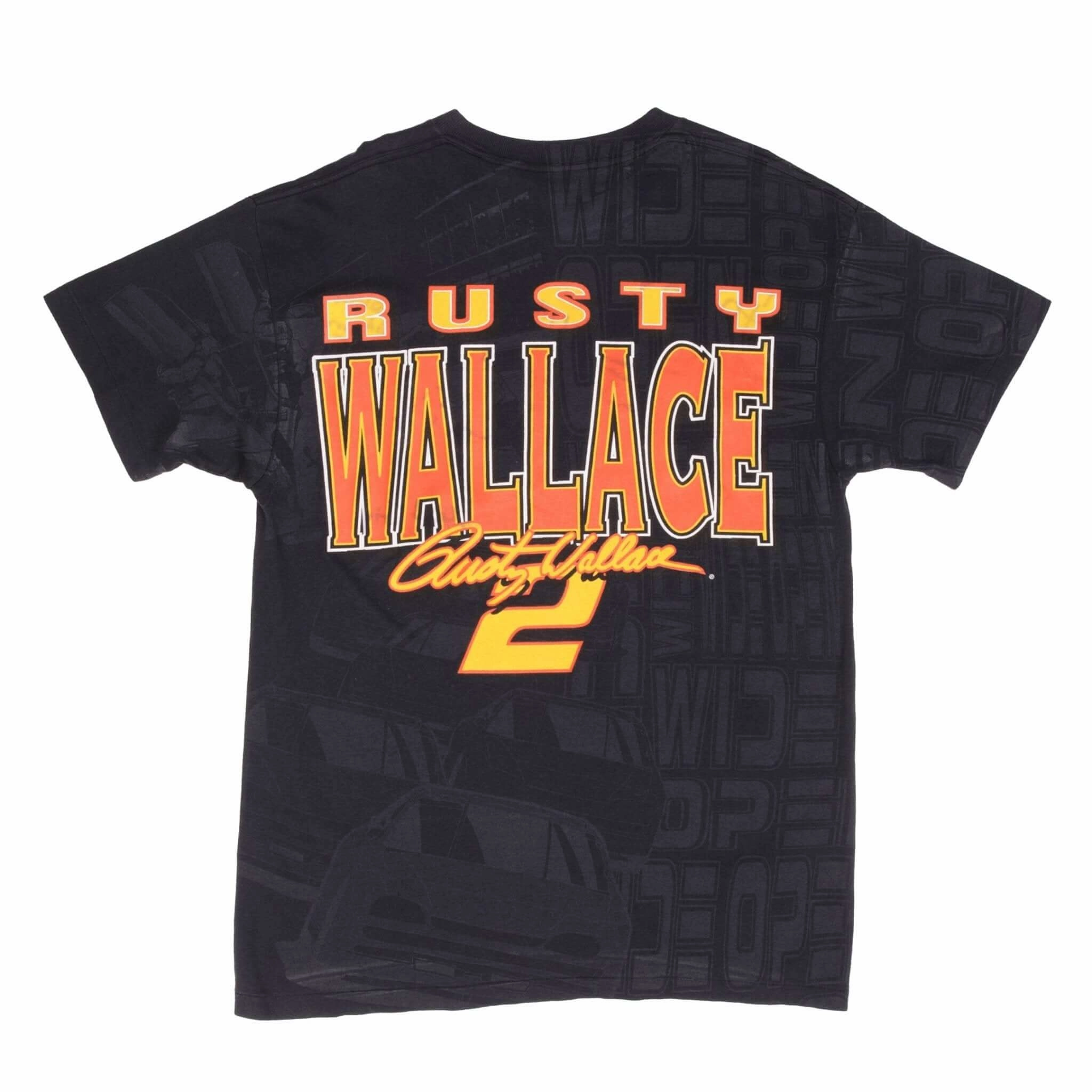 VINTAGE NASCAR ALL OVER PRINT RUSTY WALLACE 1990S TEE SHIRT LARGE
