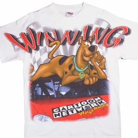 VINTAGE NASCAR ALL OVER PRINT SCOOBY DOO 2000 TEE SHIRT SIZE LARGE