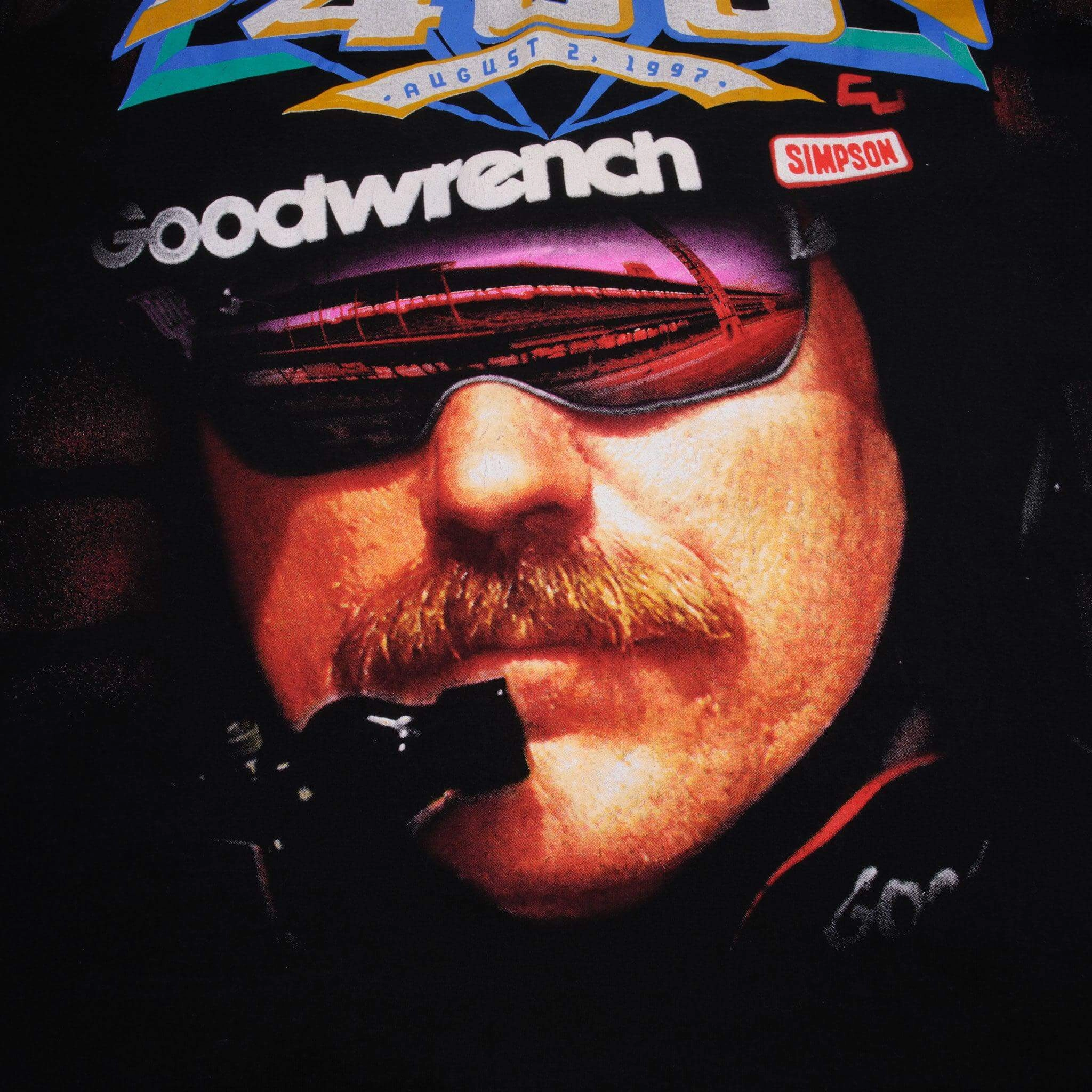 VINTAGE NASCAR ALLOVER PRINT DALE EARNHARDT BRICKYARD 1997 TEE SHIRT XL MADE USA