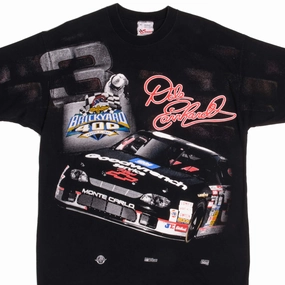 VINTAGE NASCAR ALLOVER PRINT DALE EARNHARDT BRICKYARD 1997 TEE SHIRT XL MADE USA