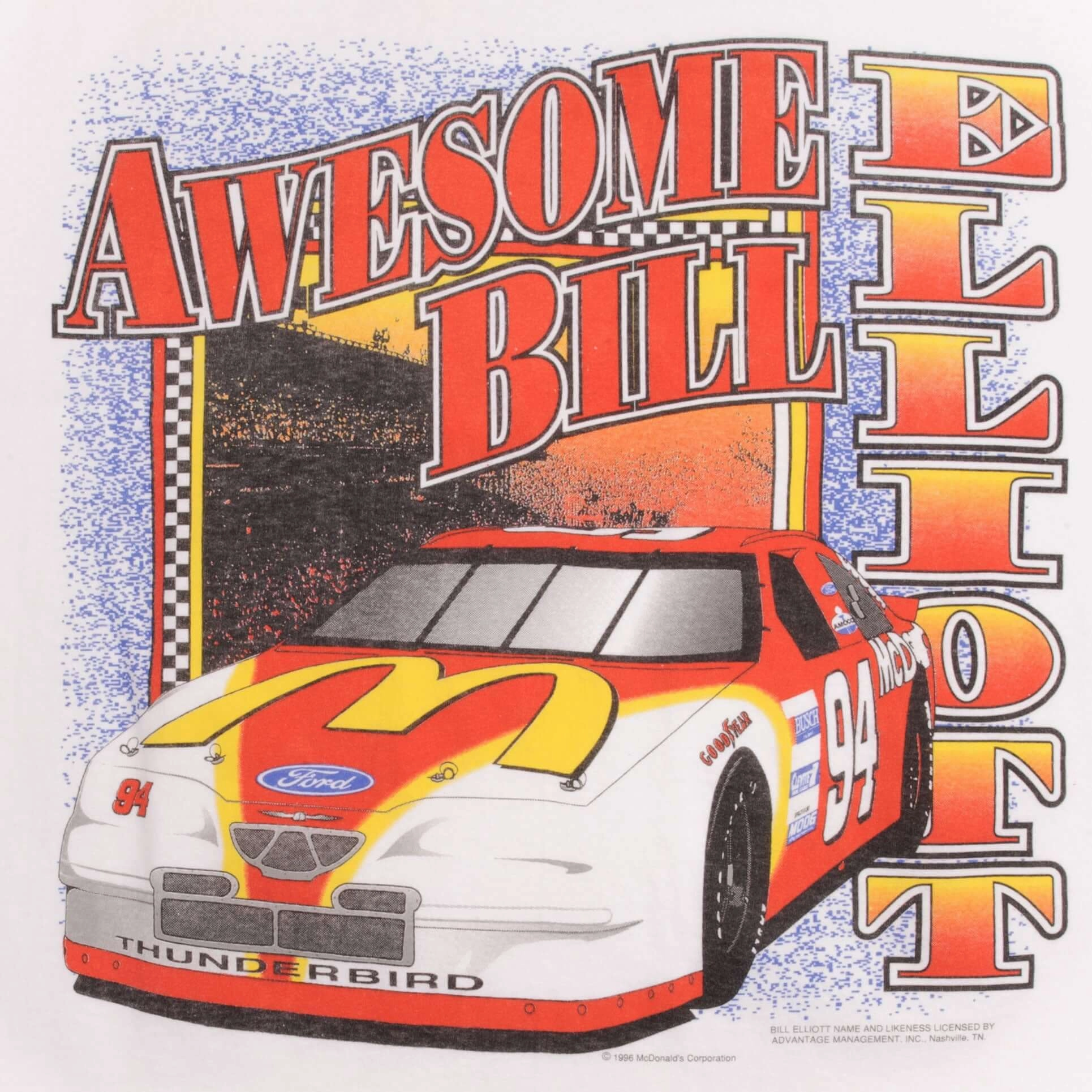 VINTAGE NASCAR BILL ELIOTT MCDONALD'S TEE SHIRT 1996 SIZE LARGE