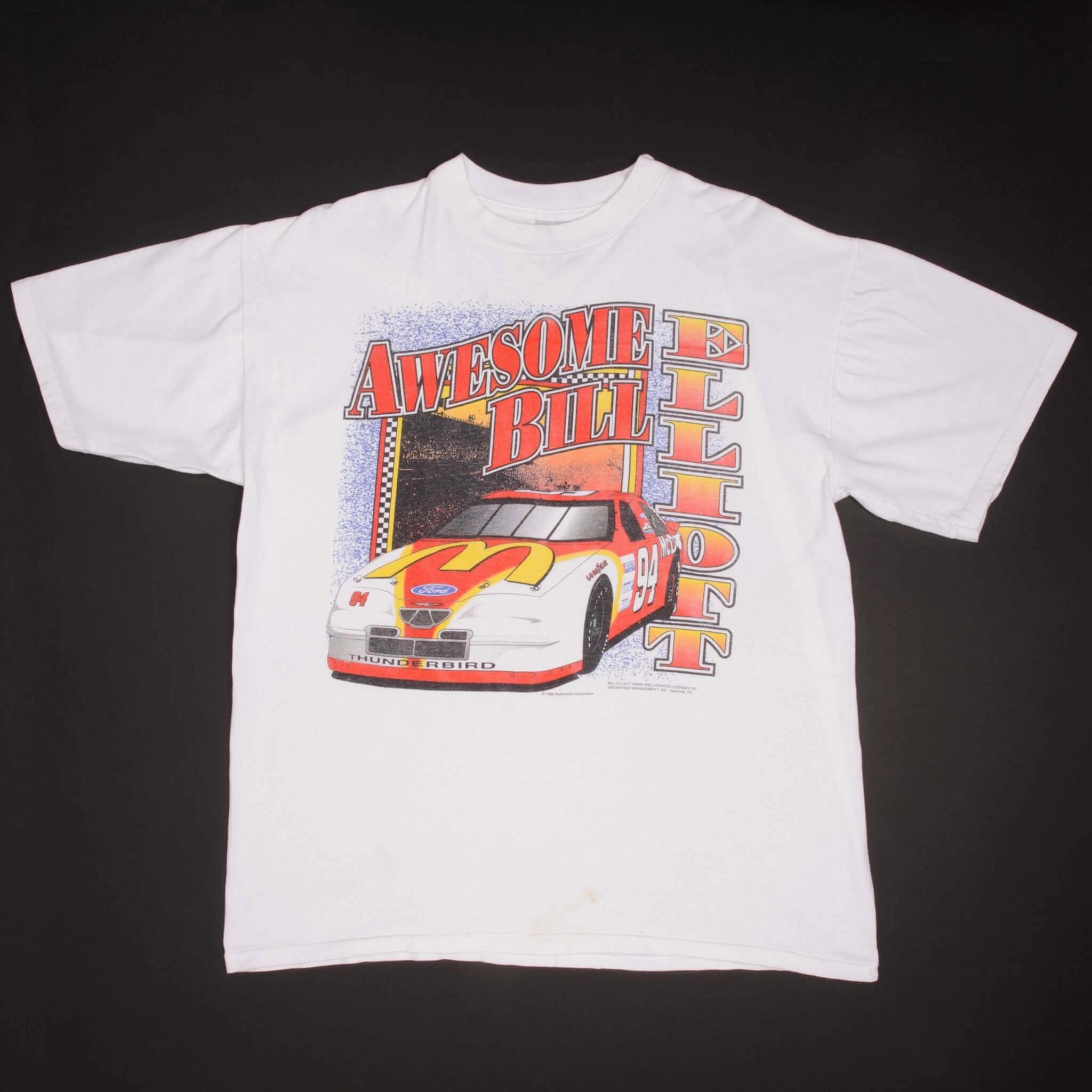VINTAGE NASCAR BILL ELIOTT MCDONALD'S TEE SHIRT 1996 SIZE XL
