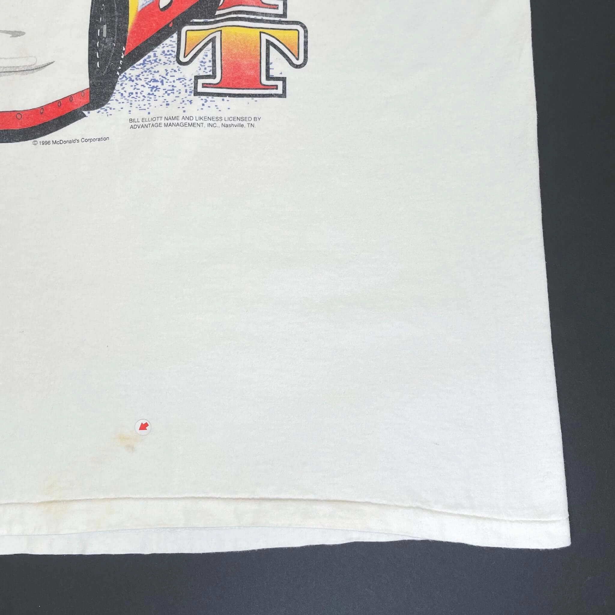 VINTAGE NASCAR BILL ELIOTT MCDONALD'S TEE SHIRT 1996 SIZE XL