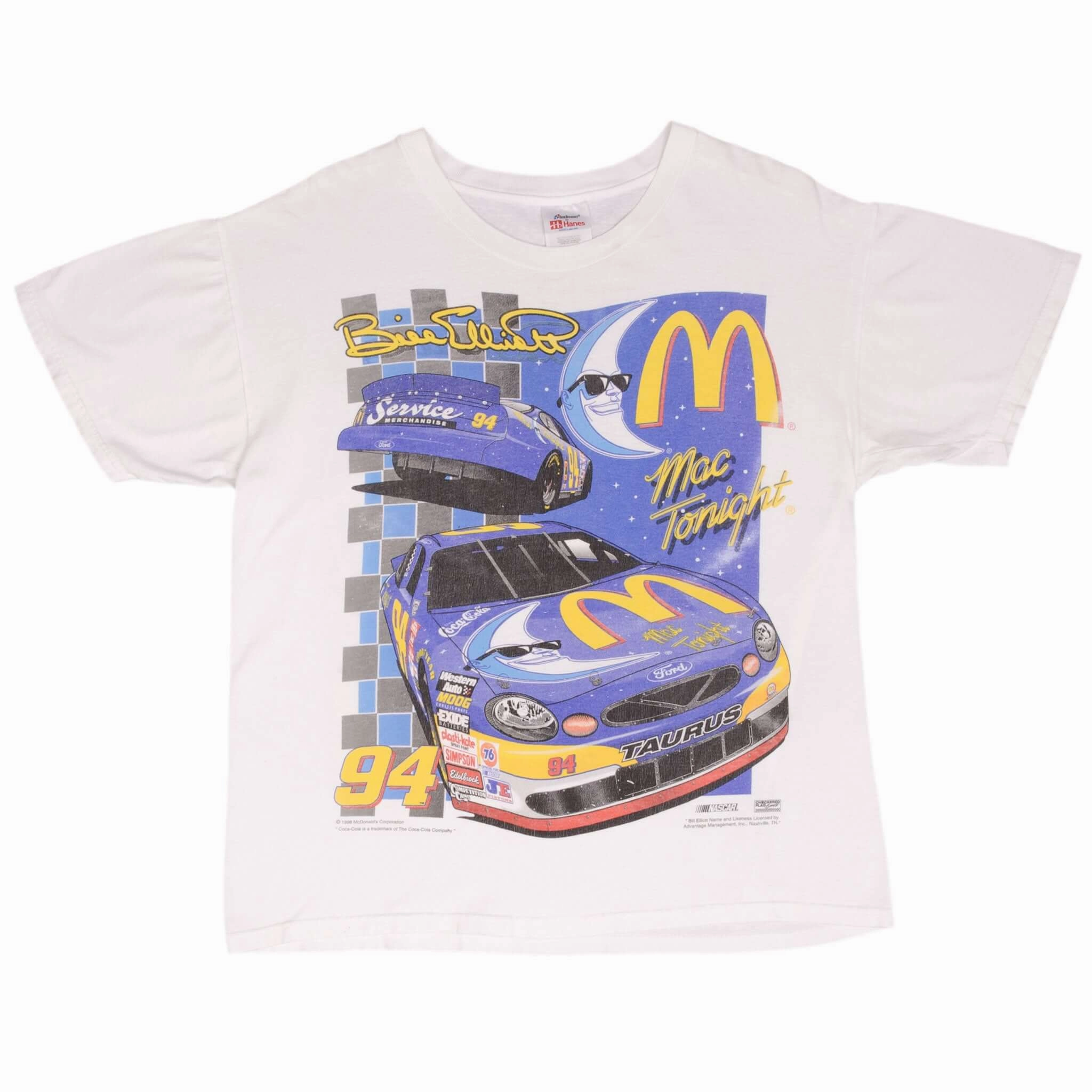 VINTAGE NASCAR BILL ELIOTT MCDONALDS 1998 TEE SHIRT SIZE LARGE