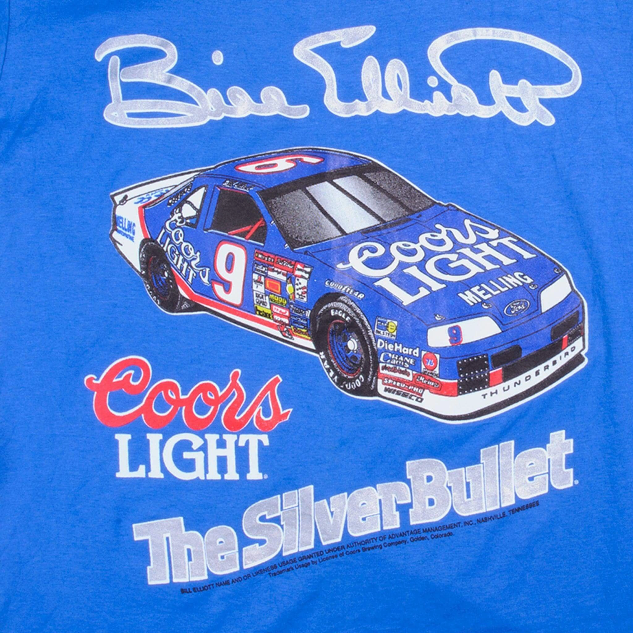 VINTAGE NASCAR BILL ELIOTT THE SILVER BULLET TEE SHIRT 1990S MEDIUM MADE USA