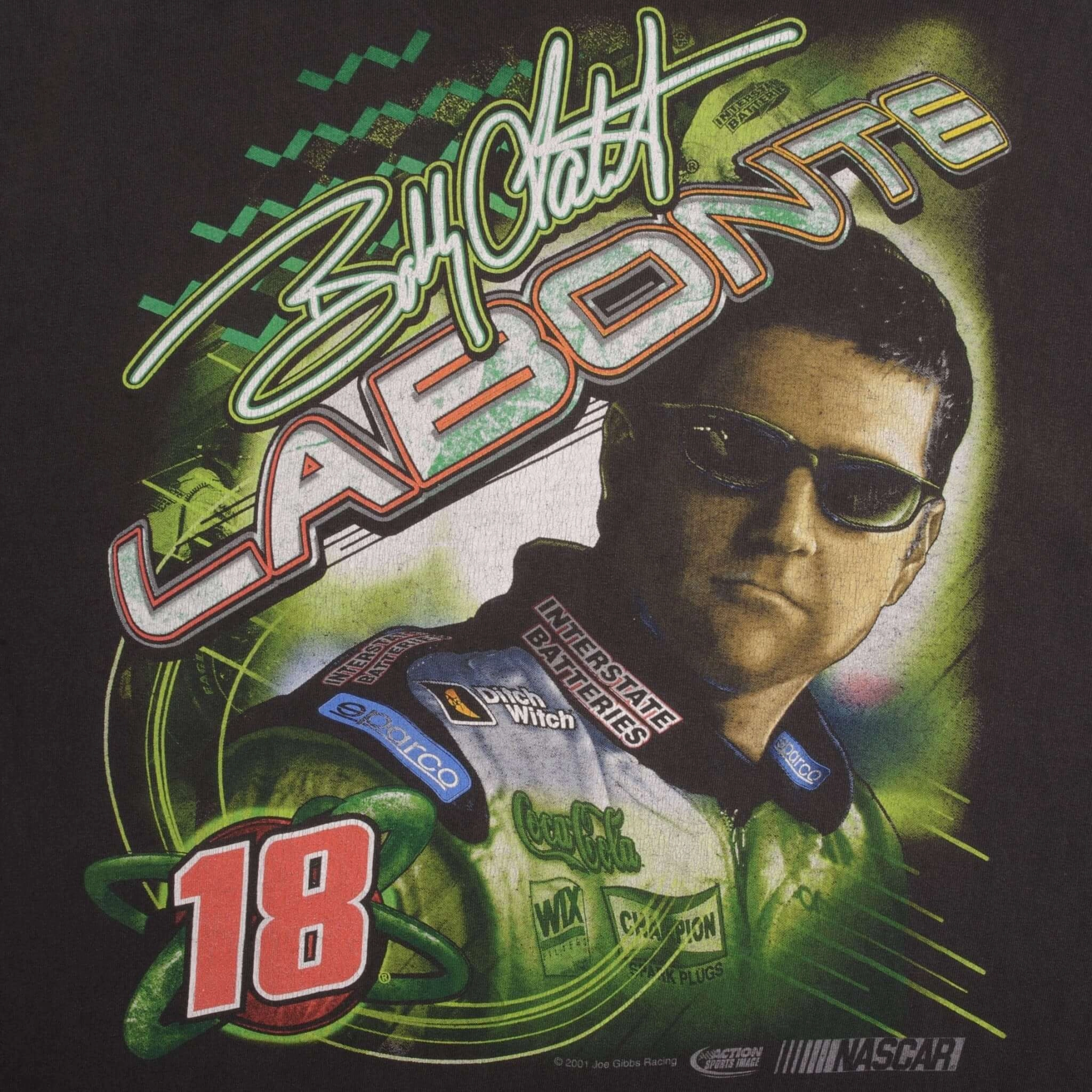 VINTAGE NASCAR BOBBY LABONTE 2001 TEE SHIRT SIZE LARGE