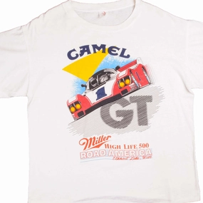 VINTAGE NASCAR CAMEL MILLER HIGH LIFE 500 GT ROAD AMERICA 1988 TEE SHIRT SIZE XL MADE IN USA