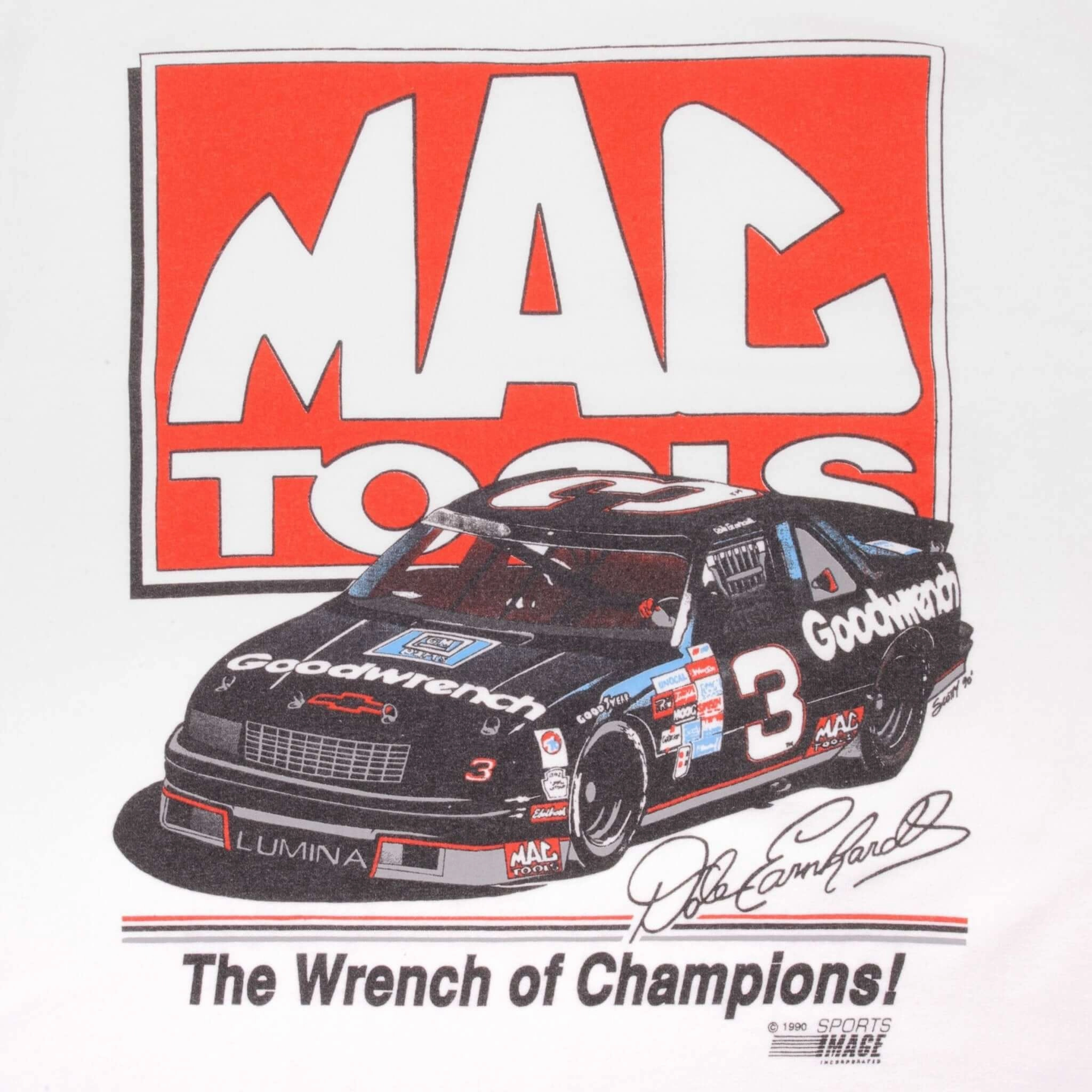 VINTAGE NASCAR DALE EARNHARDT 1990 TEE SHIRT MEDIUM MADE IN USA