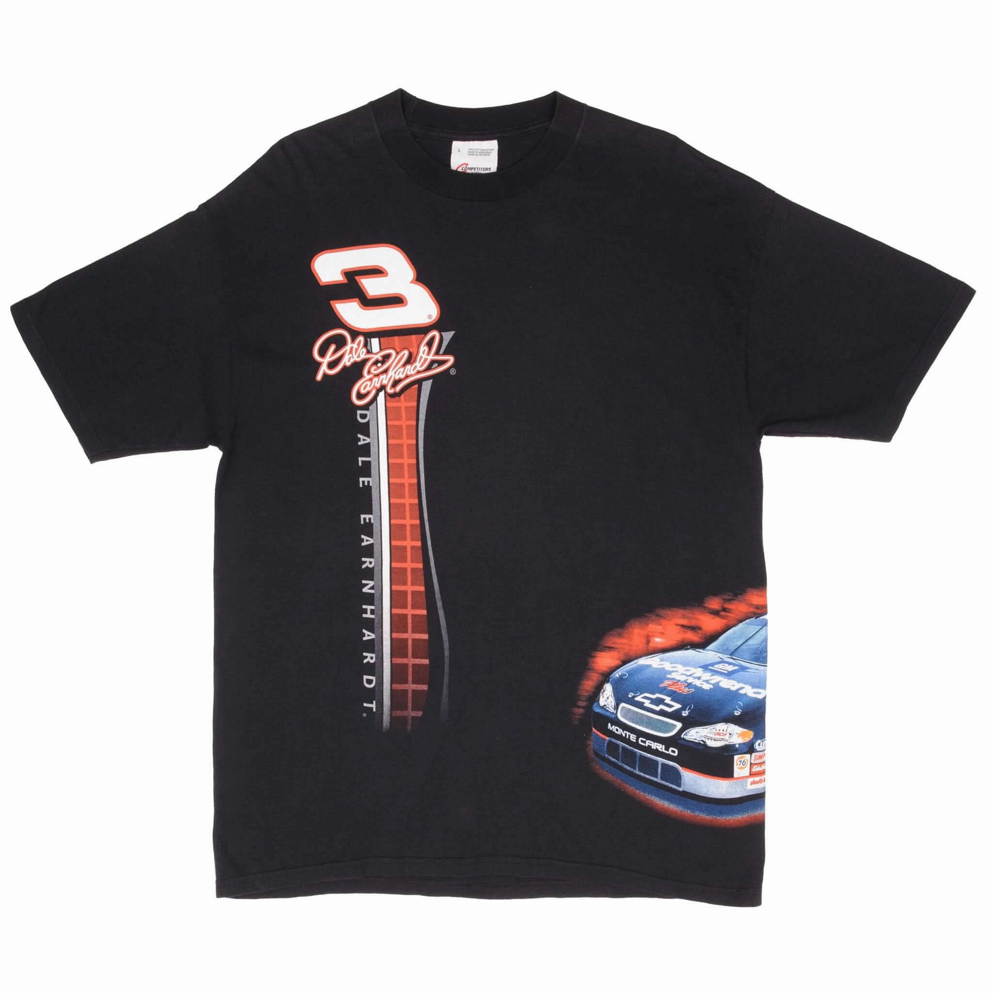 VINTAGE NASCAR DALE EARNHARDT ALL OVER PRINT 1990S TEE SHIRT SIZE LARGE