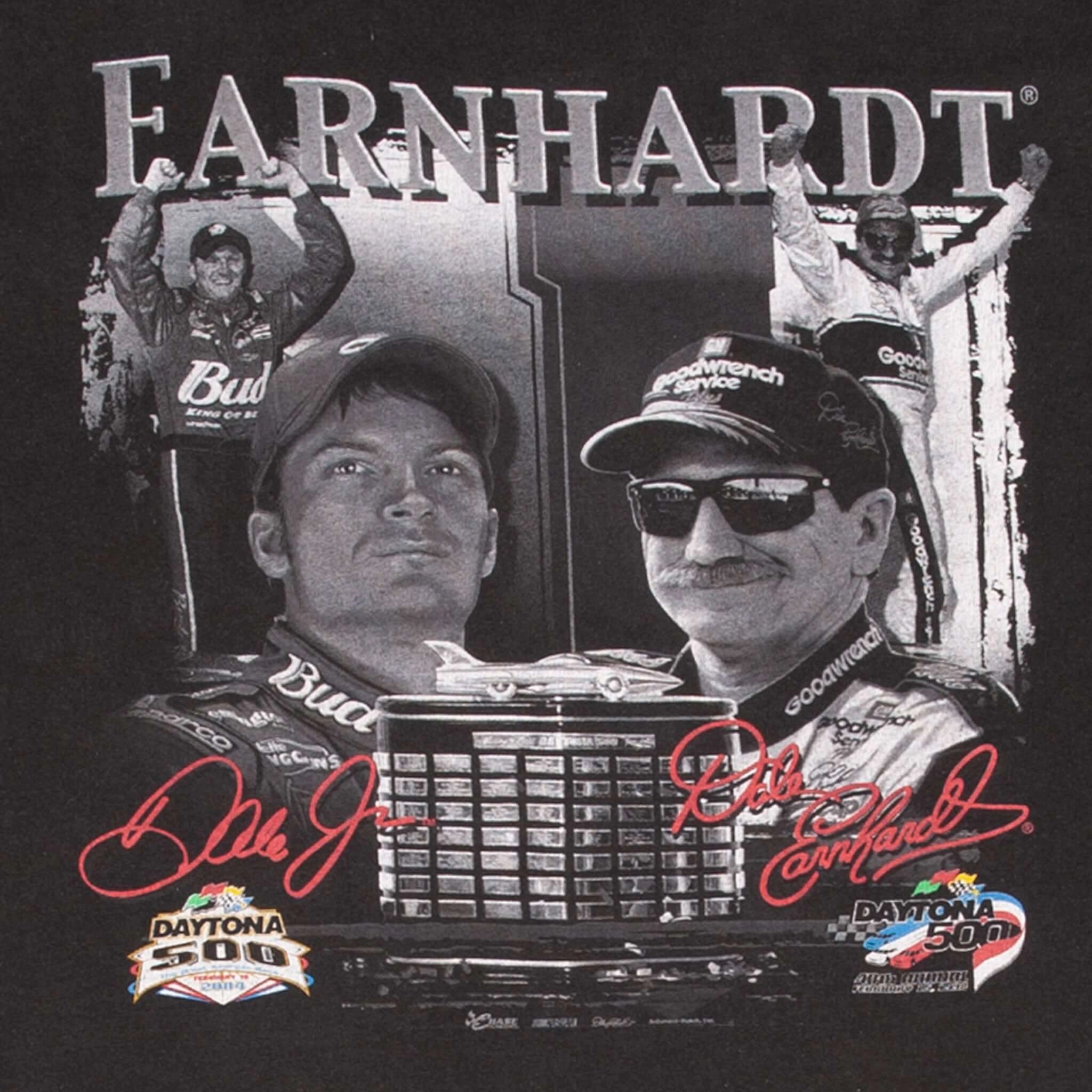 VINTAGE NASCAR DALE EARNHARDT & DALE JR DAYTONA 500 TEE SHIRT 2004 SIZE XL