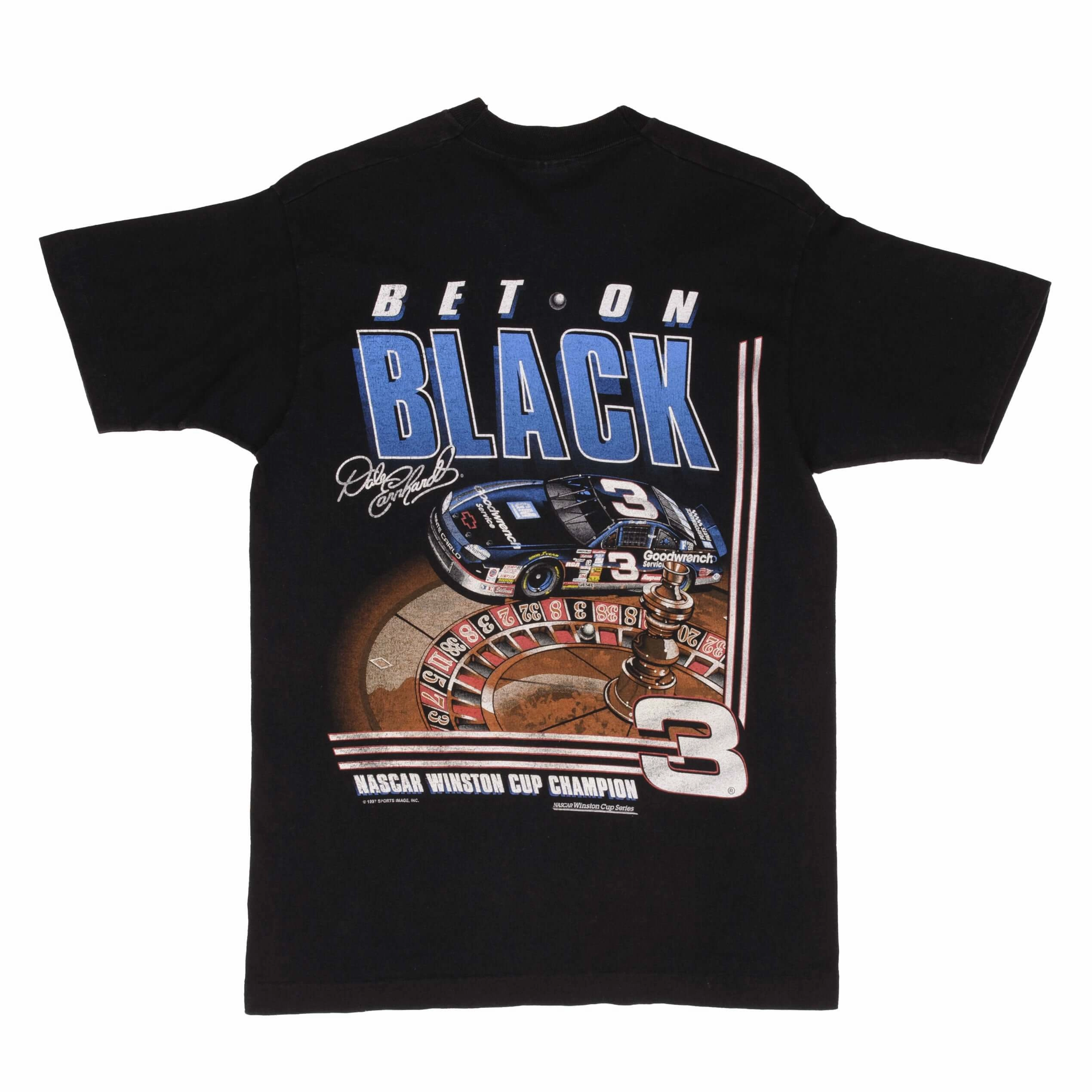 VINTAGE NASCAR DALE EARNHARDT BET ON BLACK 1993 TEE SHIRT SIZE MEDIUM