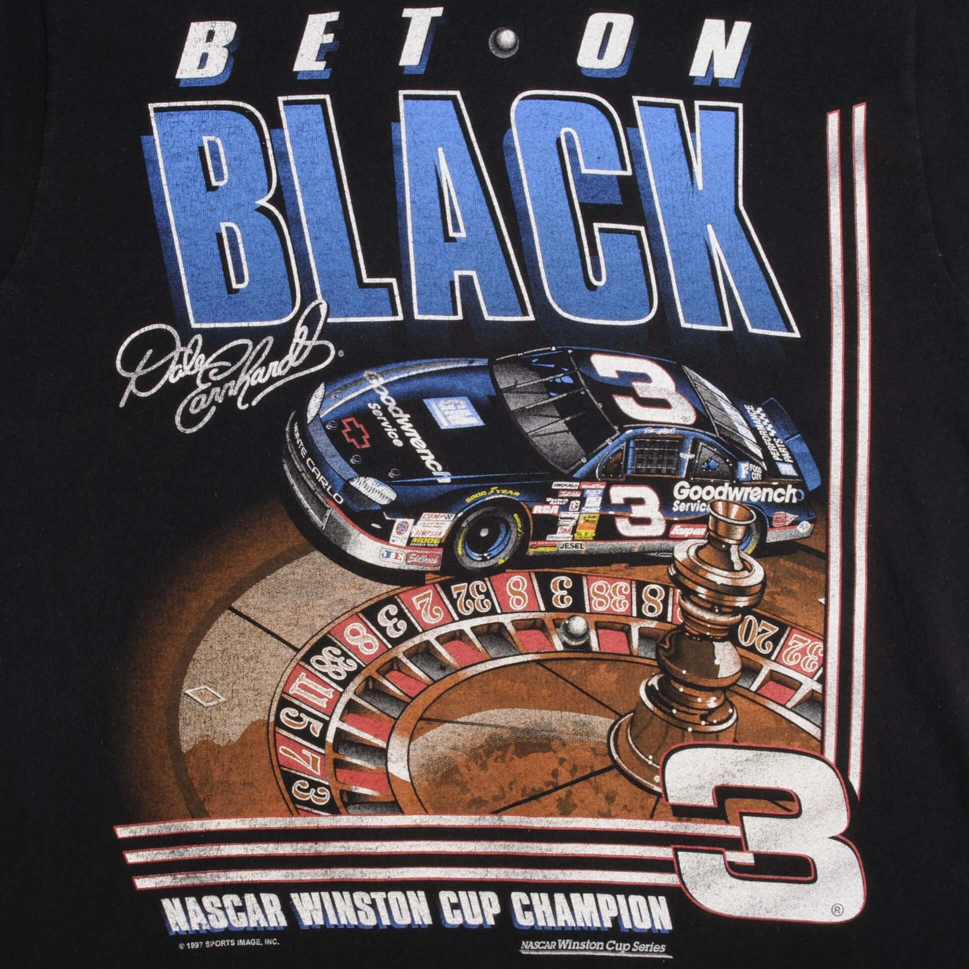 VINTAGE NASCAR DALE EARNHARDT BET ON BLACK 1993 TEE SHIRT SIZE MEDIUM
