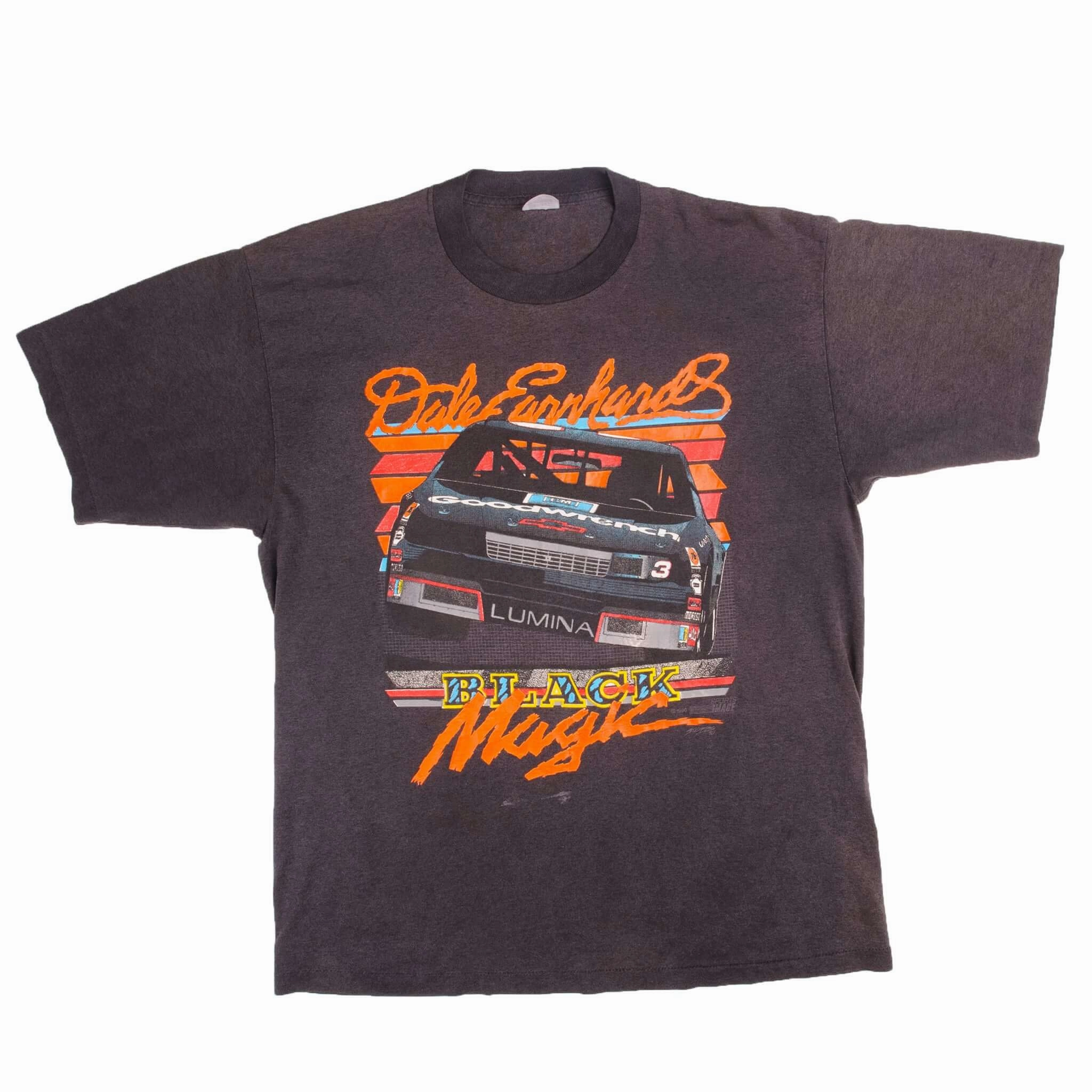 VINTAGE NASCAR DALE EARNHARDT BLACK MAGIK 1990 TEE SHIRT SIZE LARGE MADE IN USA