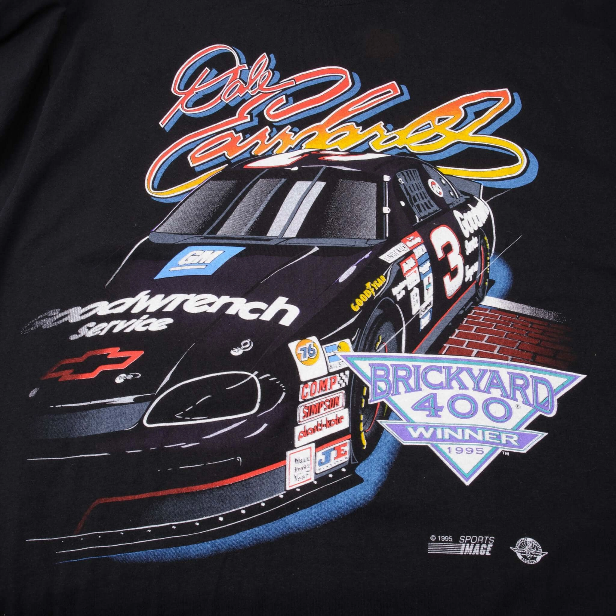 VINTAGE NASCAR DALE EARNHARDT BRICKYARD 400 TEE SHIRT 1995 SIZE XL MADE USA