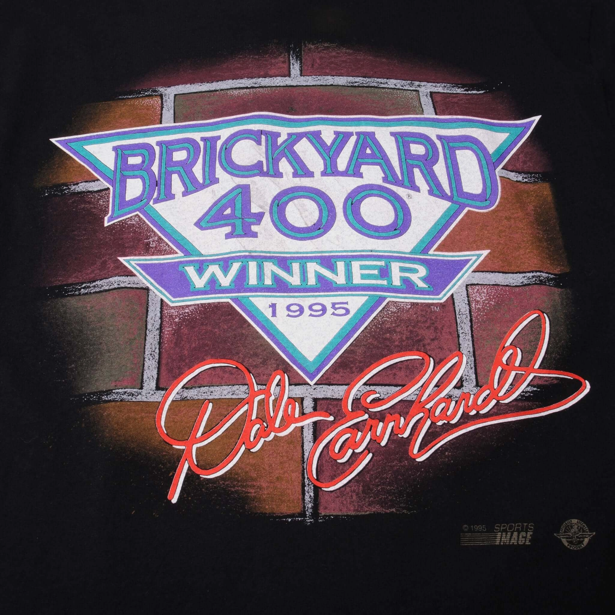 VINTAGE NASCAR DALE EARNHARDT BRICKYARD 400 TEE SHIRT 1995 SIZE XL MADE USA