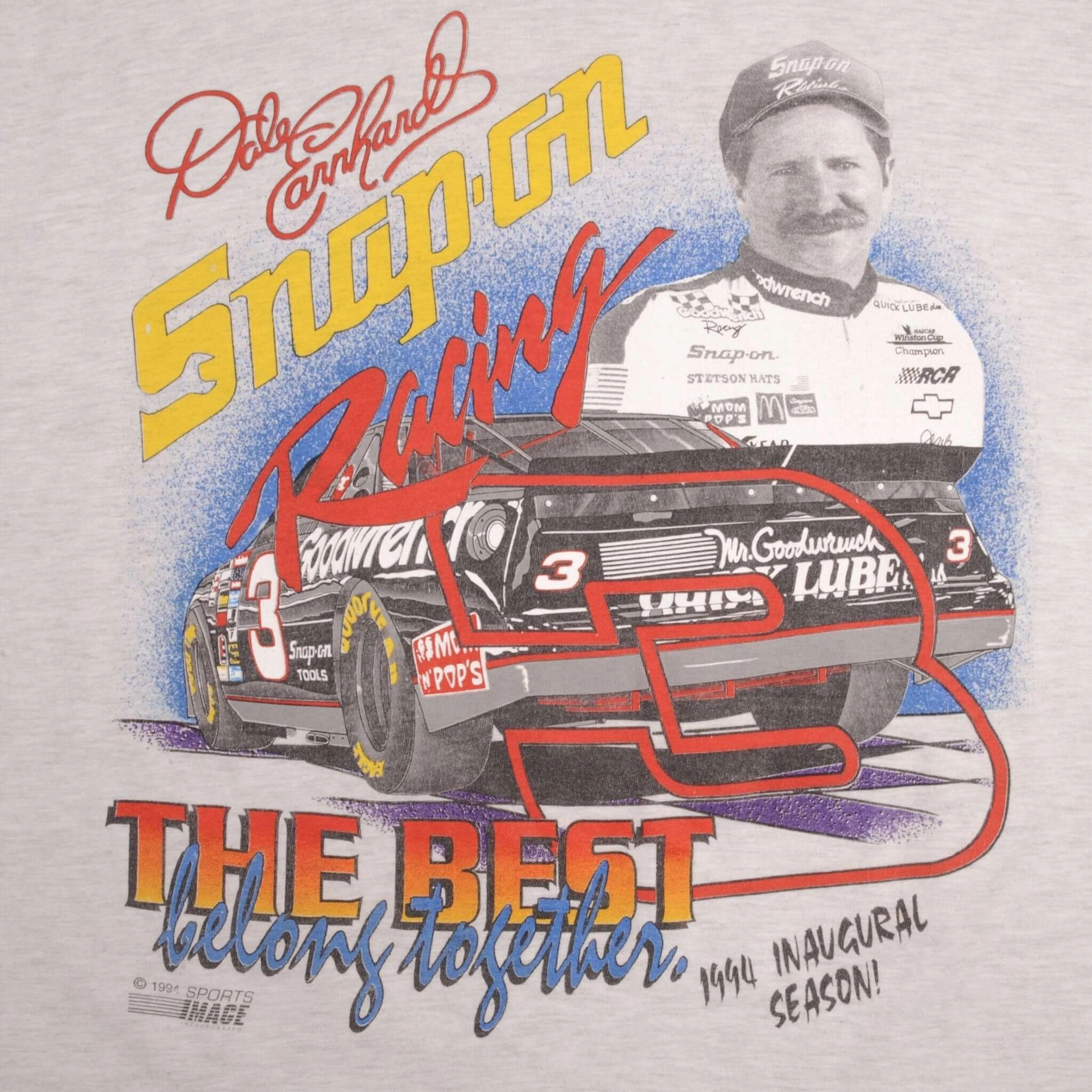 VINTAGE NASCAR DALE EARNHARDT INAUGURAL 1994 TEE SHIRT SIZE XL MADE IN USA