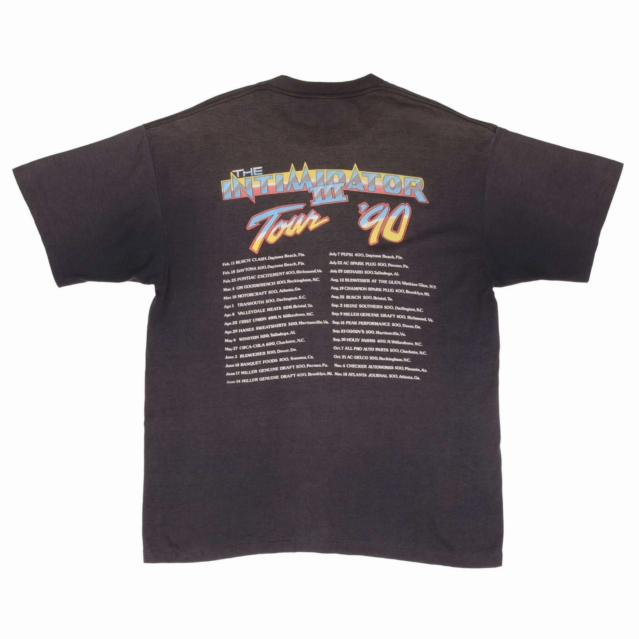 VINTAGE NASCAR DALE EARNHARDT INTIMIDATOR 3 TOUR 1990 TEE SHIRT LARGE MADE USA