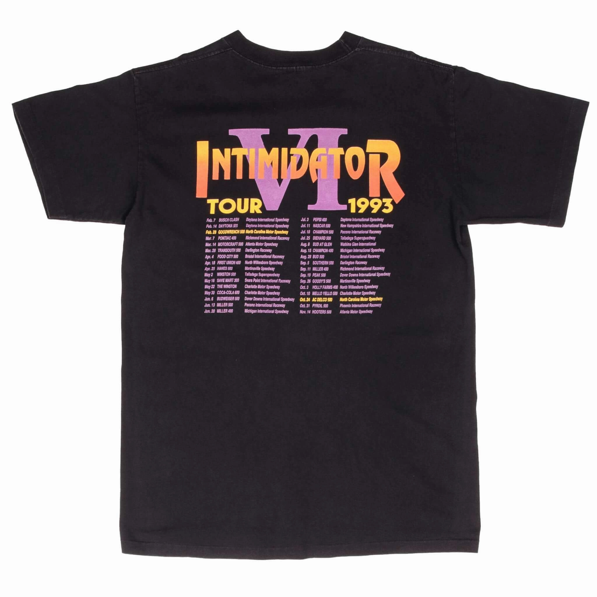 VINTAGE NASCAR DALE EARNHARDT INTIMIDATOR 6 TOUR 1993 TEE SHIRT MEDIUM MADE USA