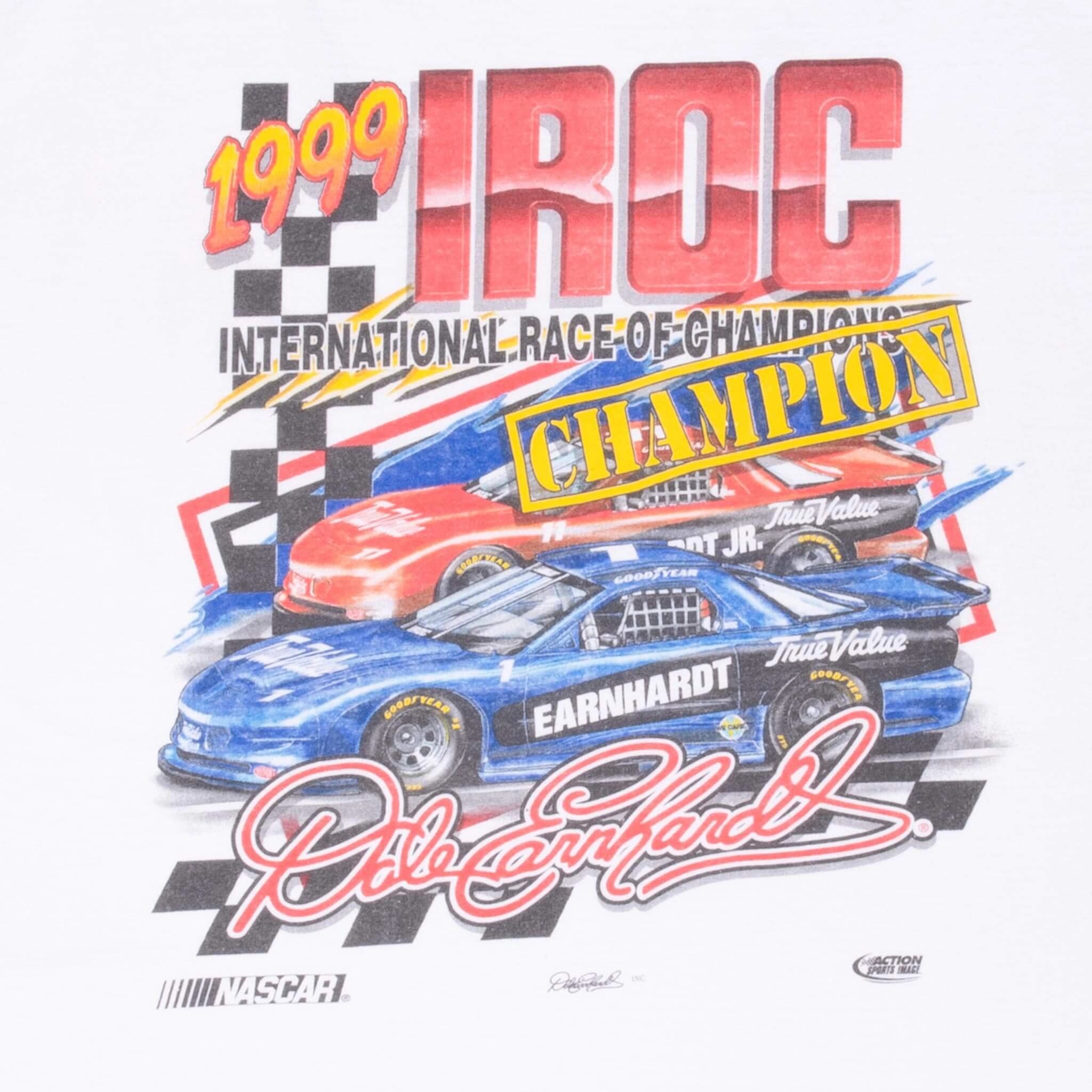 VINTAGE NASCAR DALE EARNHARDT IROC CHAMPION 1999 TEE SHIRT XL MADE IN USA