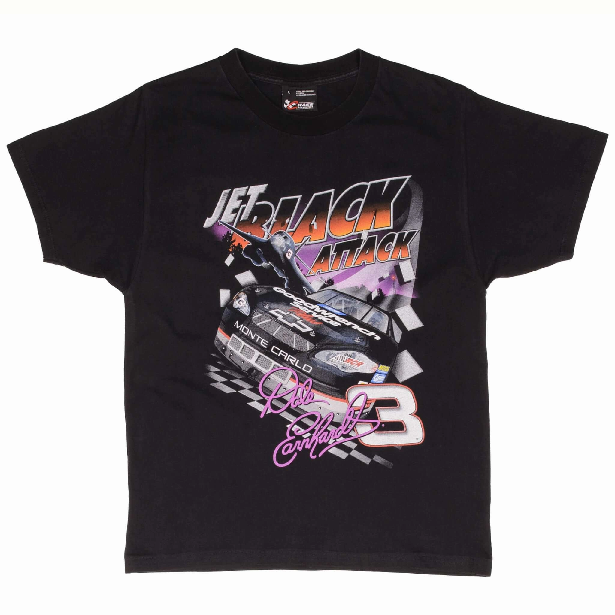 VINTAGE NASCAR DALE EARNHARDT JET BLACK ATTACK 2000 TEE SHIRT SIZE LARGE