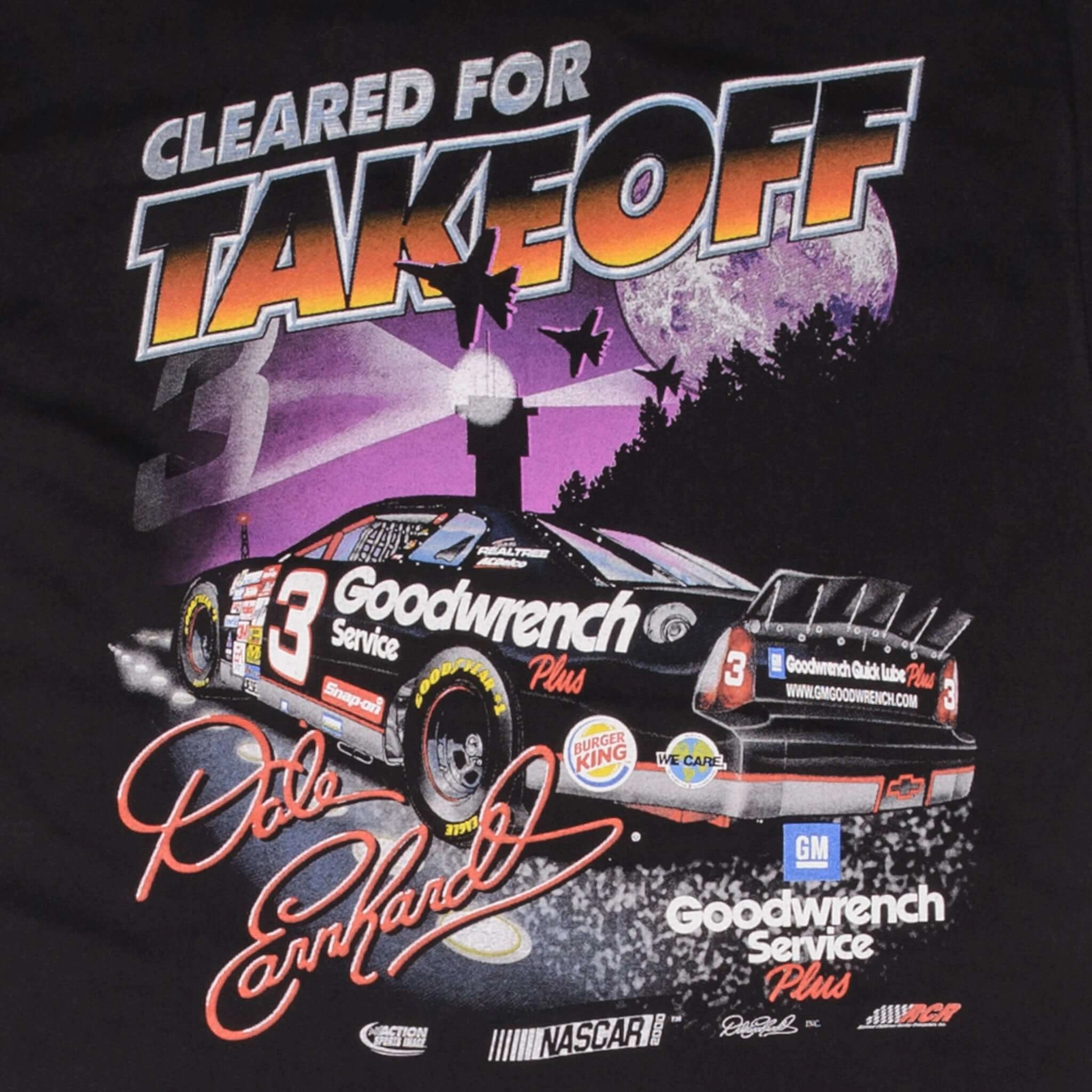 VINTAGE NASCAR DALE EARNHARDT JET BLACK ATTACK 2000 TEE SHIRT SIZE LARGE
