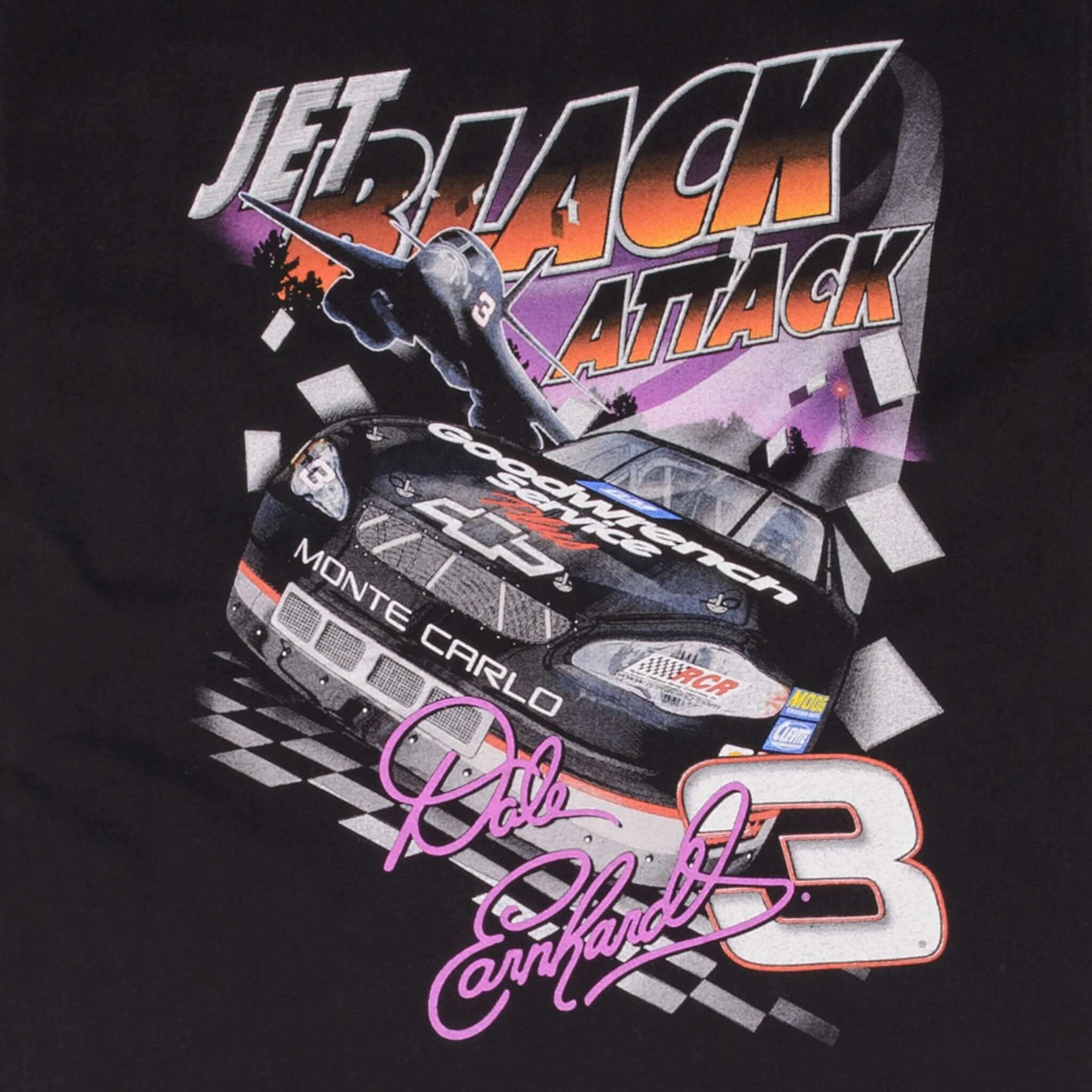VINTAGE NASCAR DALE EARNHARDT JET BLACK ATTACK 2000 TEE SHIRT SIZE LARGE