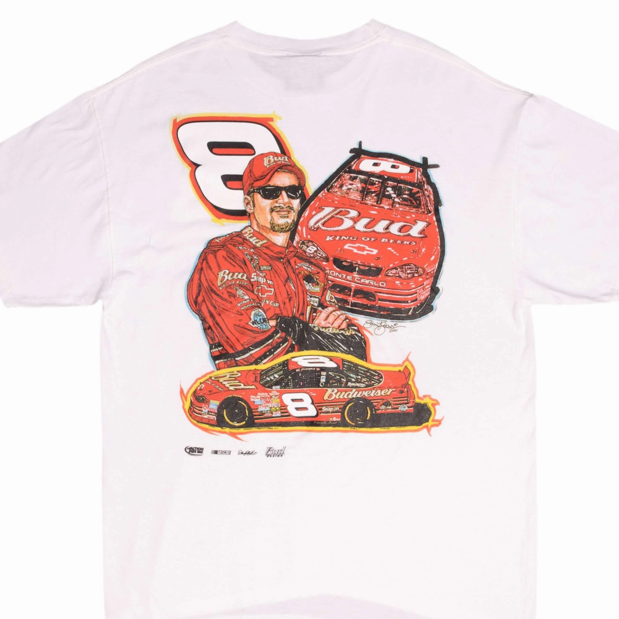 VINTAGE NASCAR DALE EARNHARDT JR BUD TEE SHIRT 2001 SIZE LARGE