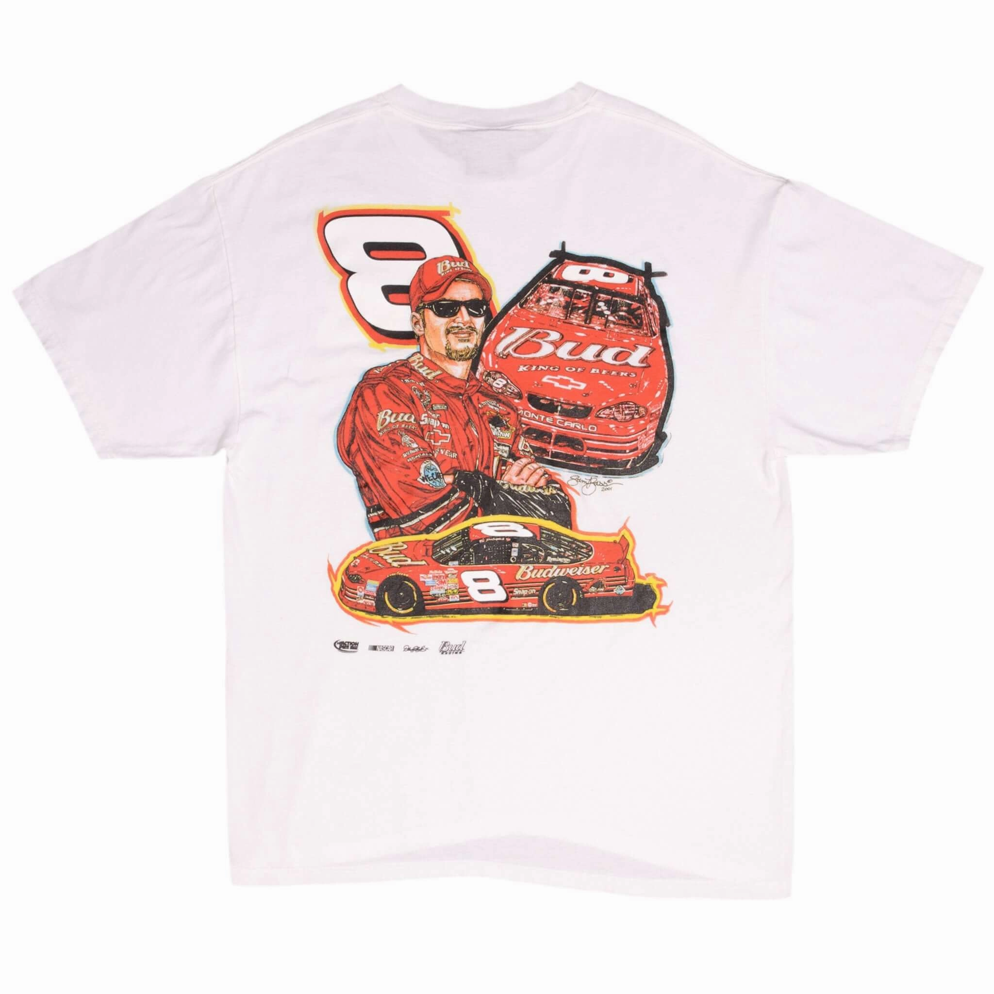 VINTAGE NASCAR DALE EARNHARDT JR BUD TEE SHIRT 2001 SIZE LARGE