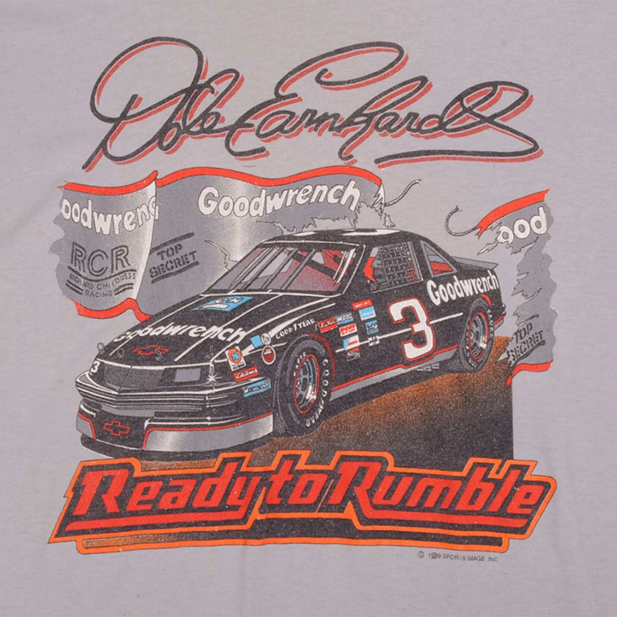 VINTAGE NASCAR DALE EARNHARDT READY TO RUMBLE 1989 TEE SHIRT SIZE LARGE MADE IN USA
