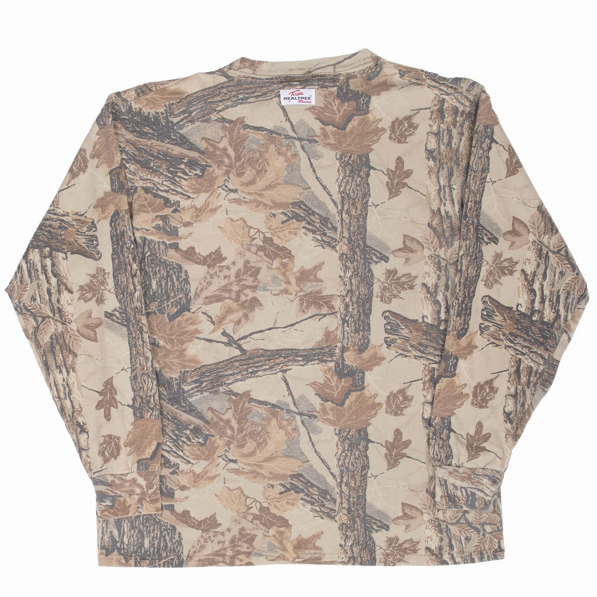 VINTAGE NASCAR DALE EARNHARDT REALTREE CAMO LONG SLEEVE TEE SHIRT 1990S LARGE