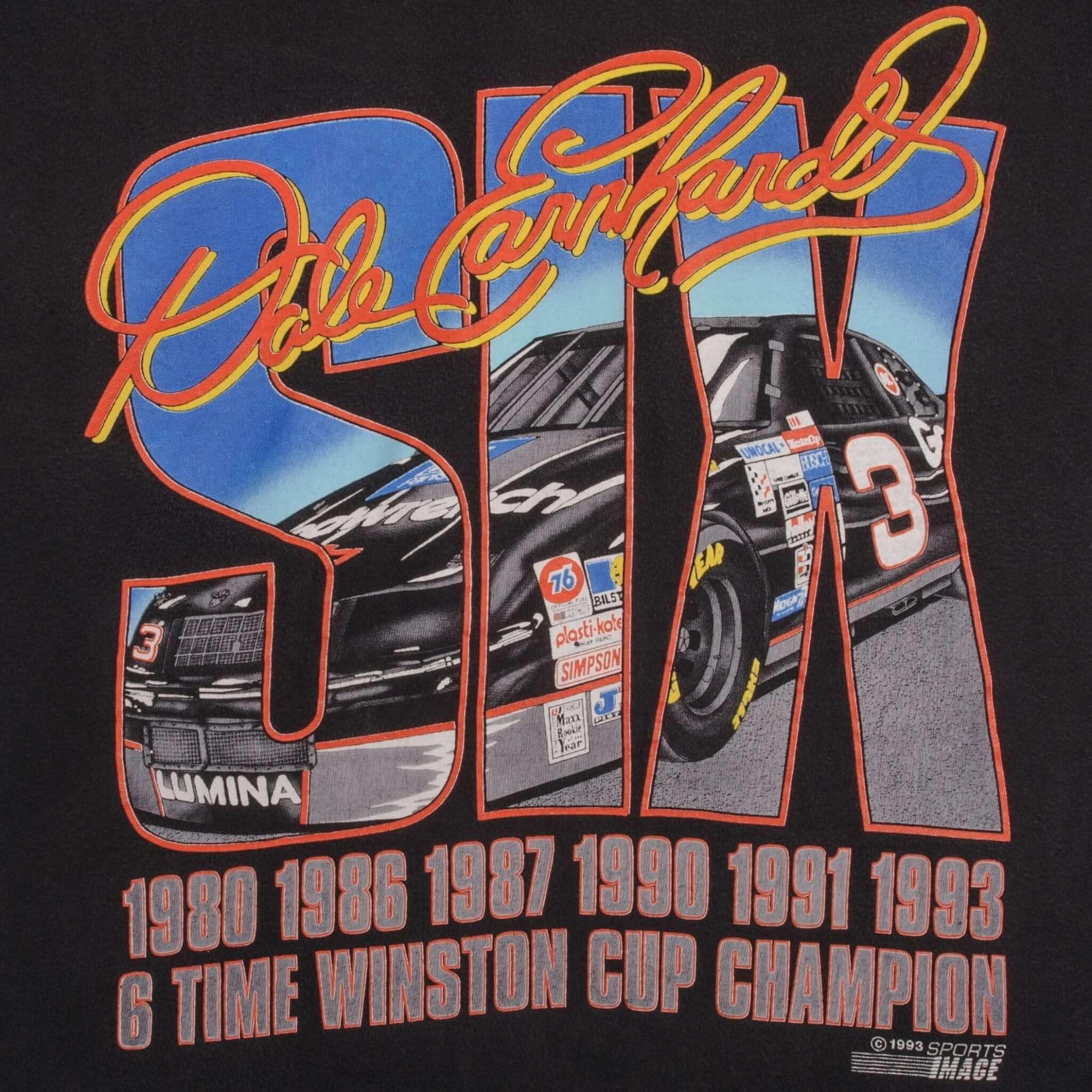 VINTAGE NASCAR DALE EARNHARDT WINSTON CHAMPION 1993 TEE SHIRT MEDIUM MADE IN USA