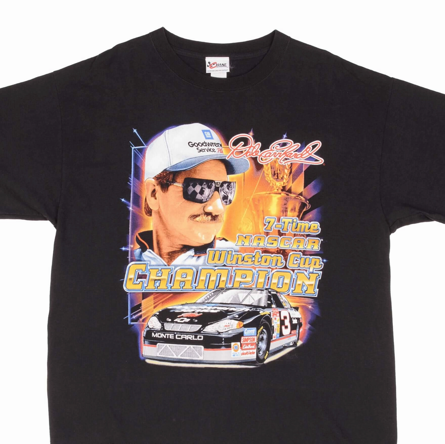 VINTAGE NASCAR DALE EARNHARDT WINSTON CHAMPION 2000S TEE SHIRT SIZE XL