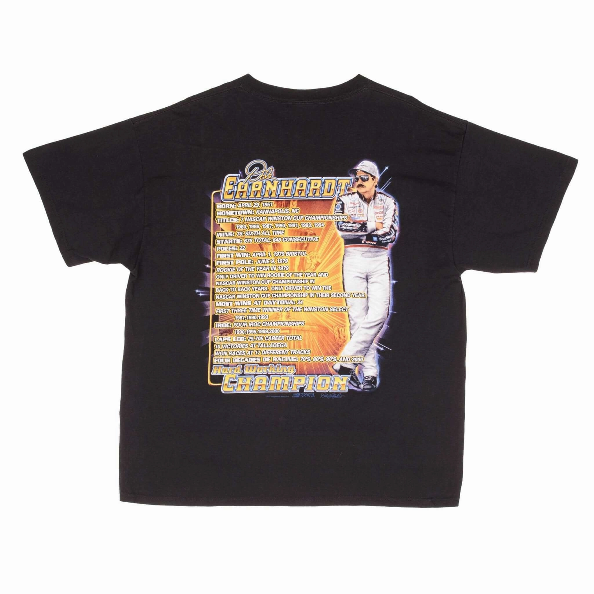 VINTAGE NASCAR DALE EARNHARDT WINSTON CHAMPION 2000S TEE SHIRT SIZE XL
