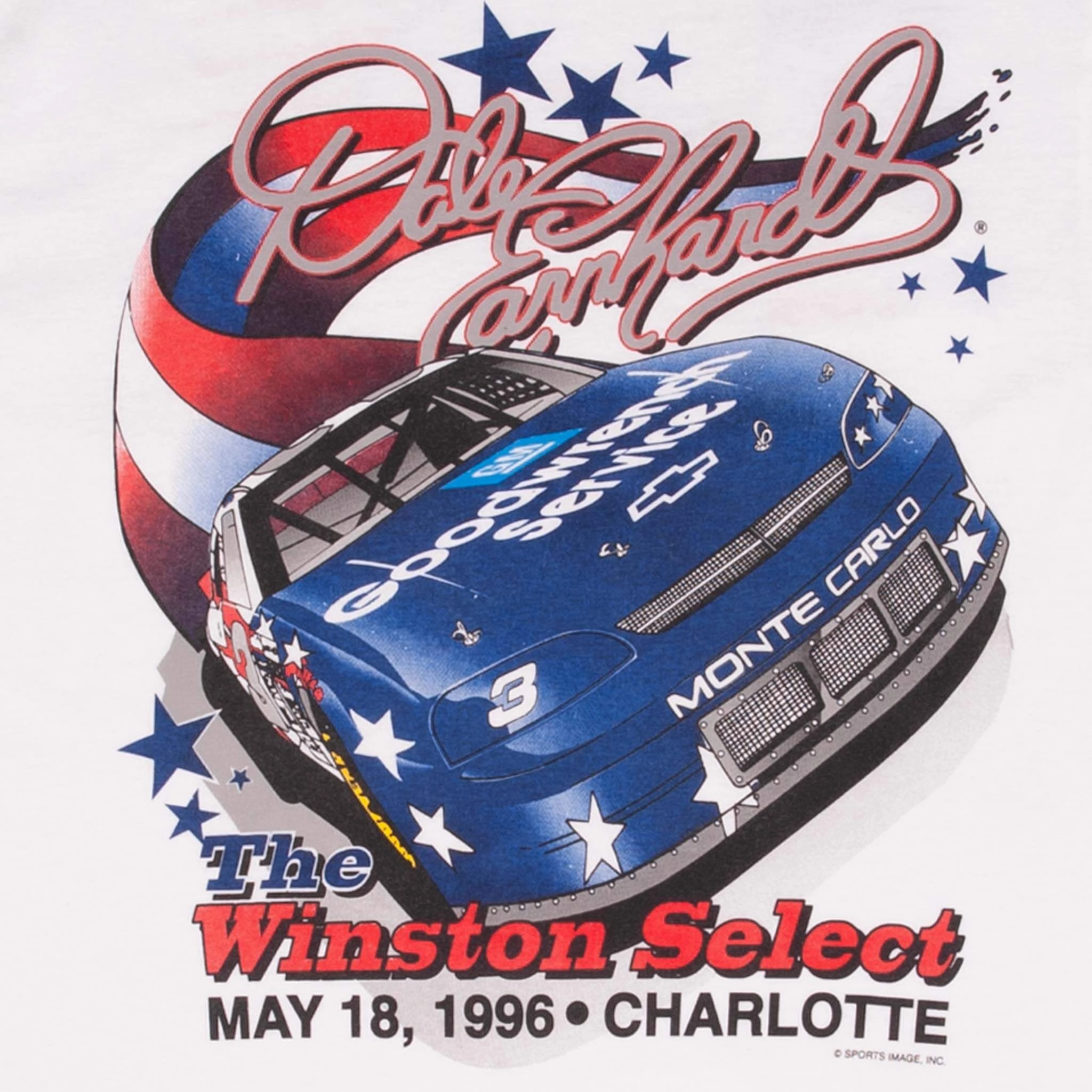VINTAGE NASCAR DALE EARNHARDT WINSTON SELECT 1996 TEE SHIRT MEDIUM MADE IN USA
