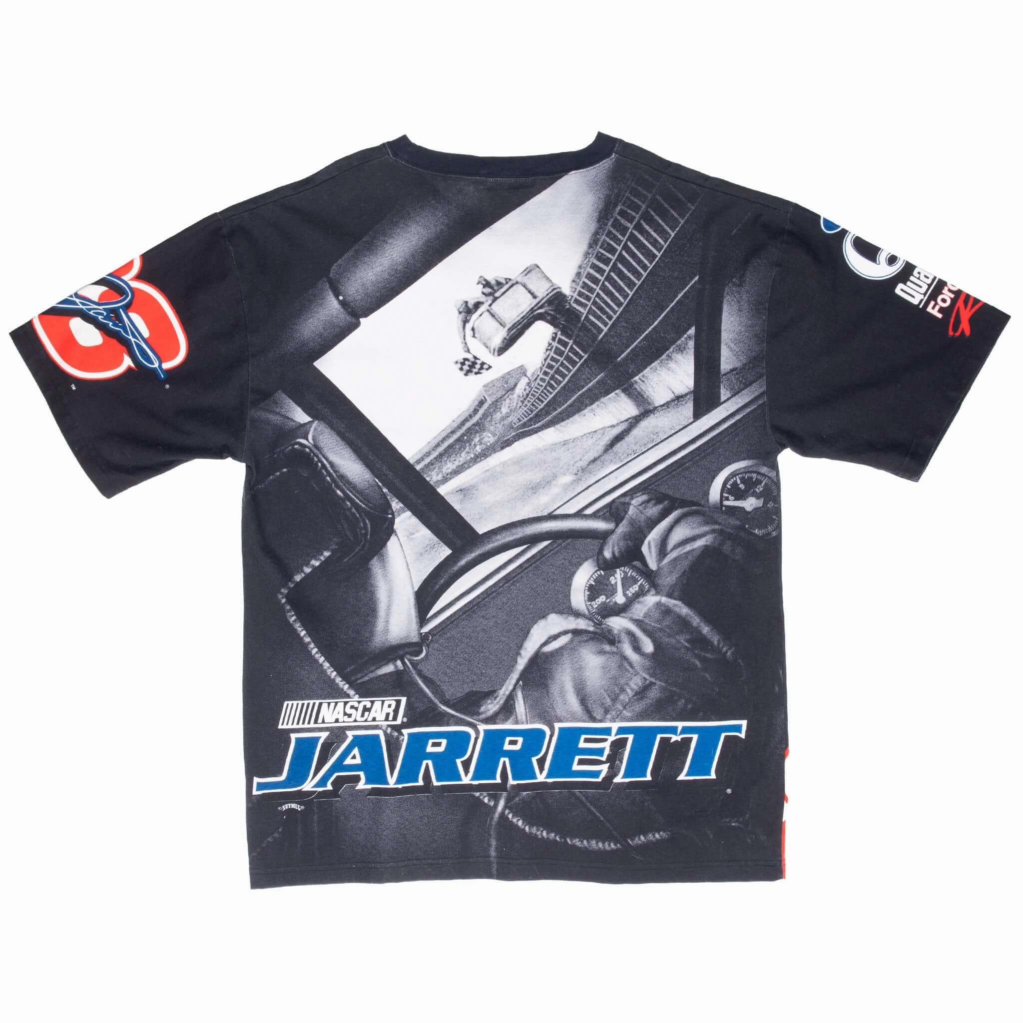 VINTAGE NASCAR DALE JARRET ALL OVER PRINT 1990S TEE SHIRT XL MADE IN USA