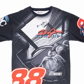VINTAGE NASCAR DALE JARRET ALL OVER PRINT 1990S TEE SHIRT XL MADE IN USA