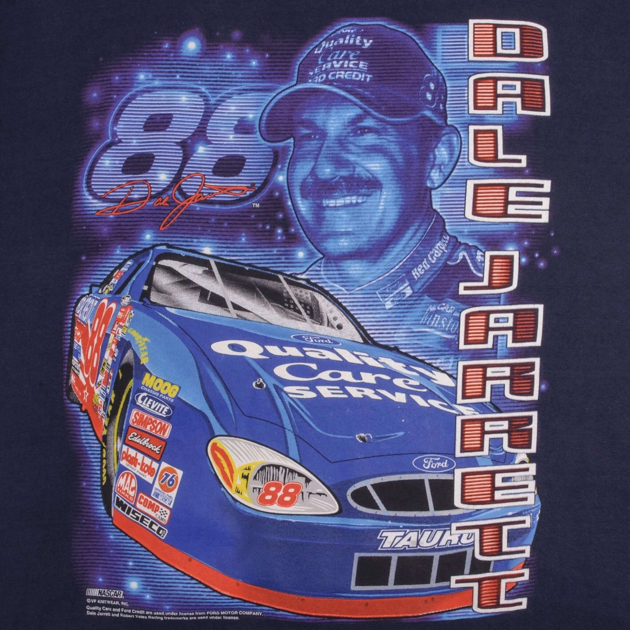 VINTAGE NASCAR DALE JARRETT 1990S TEE SHIRT SIZE XL