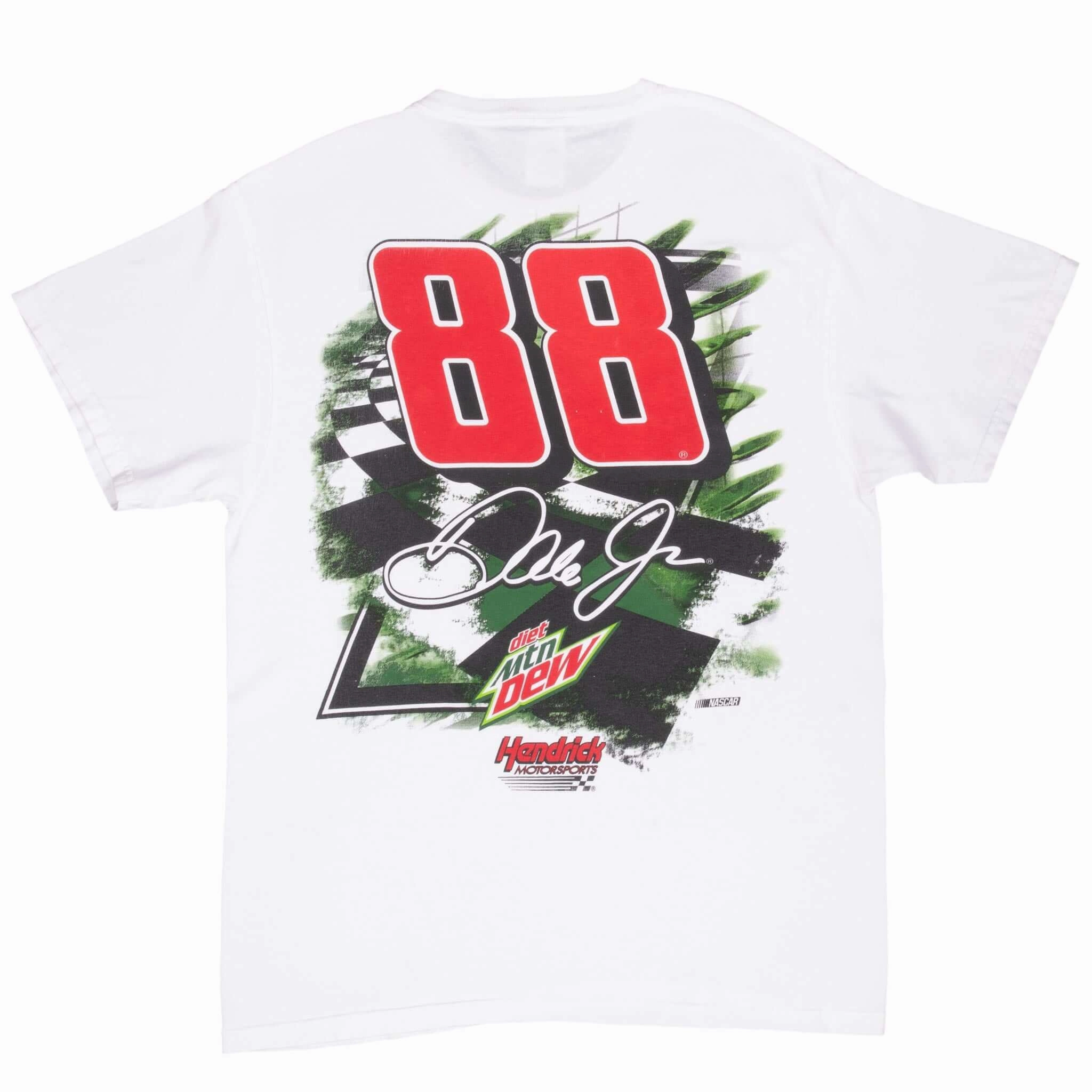 VINTAGE NASCAR DALE JR MOUNTAIN DEW TEE SHIRT 2000S LARGE