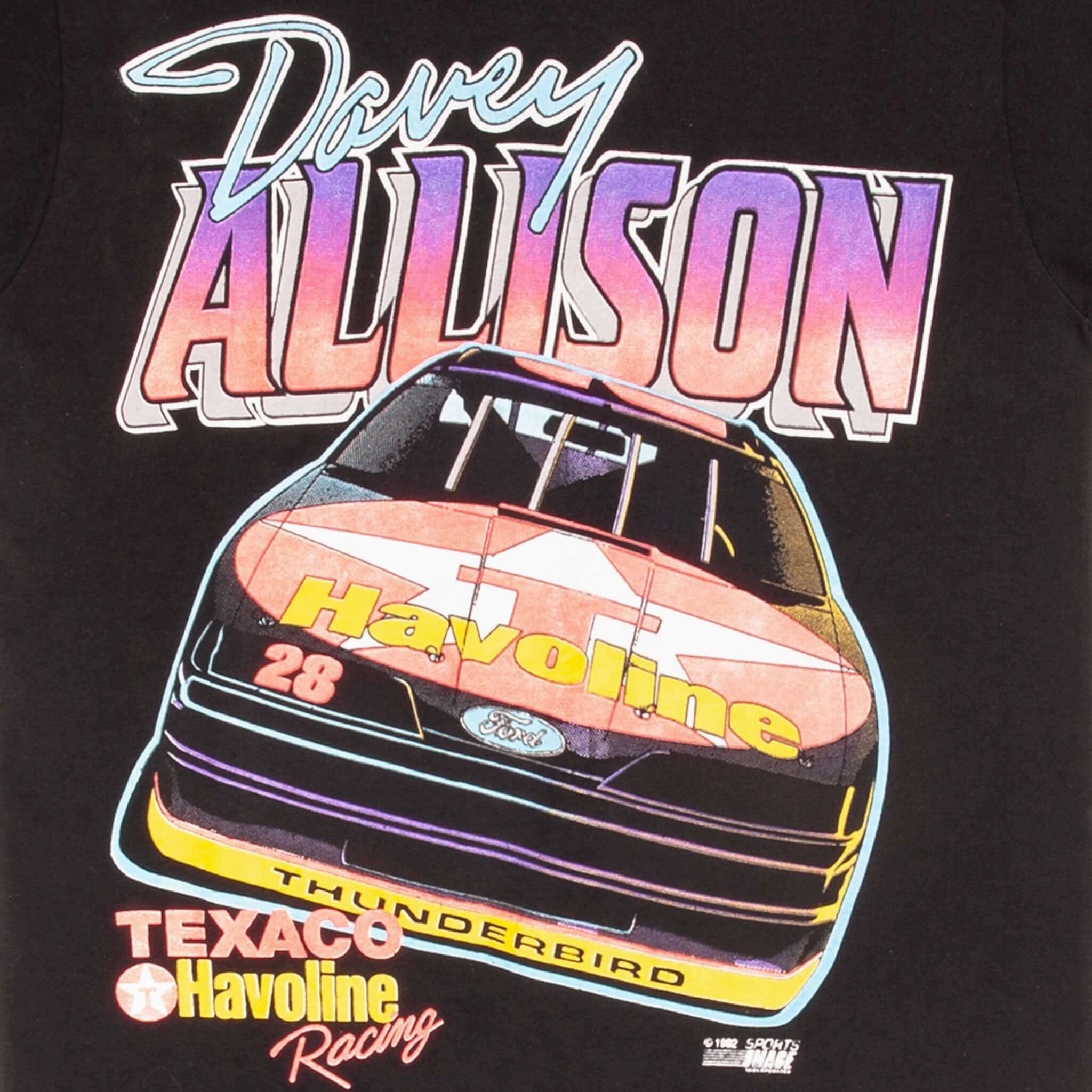 VINTAGE NASCAR DAVEY ALLISON TEXACO 1992 TEE SHIRT SIZE MEDIUM MADE IN USA