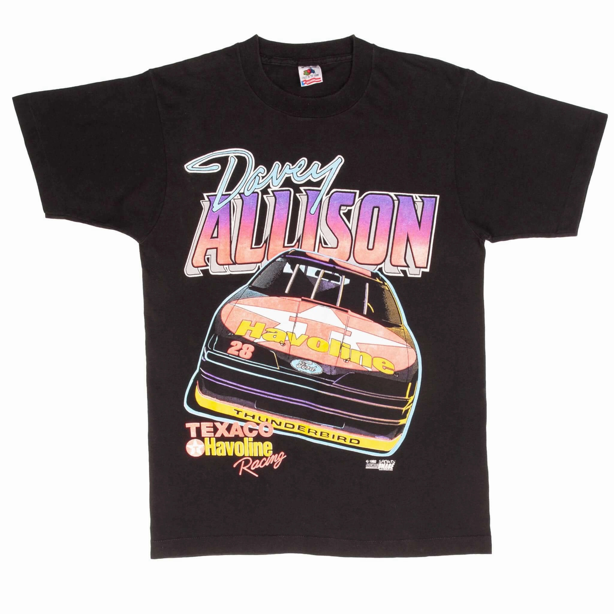 VINTAGE NASCAR DAVEY ALLISON TEXACO 1992 TEE SHIRT SIZE MEDIUM MADE IN USA