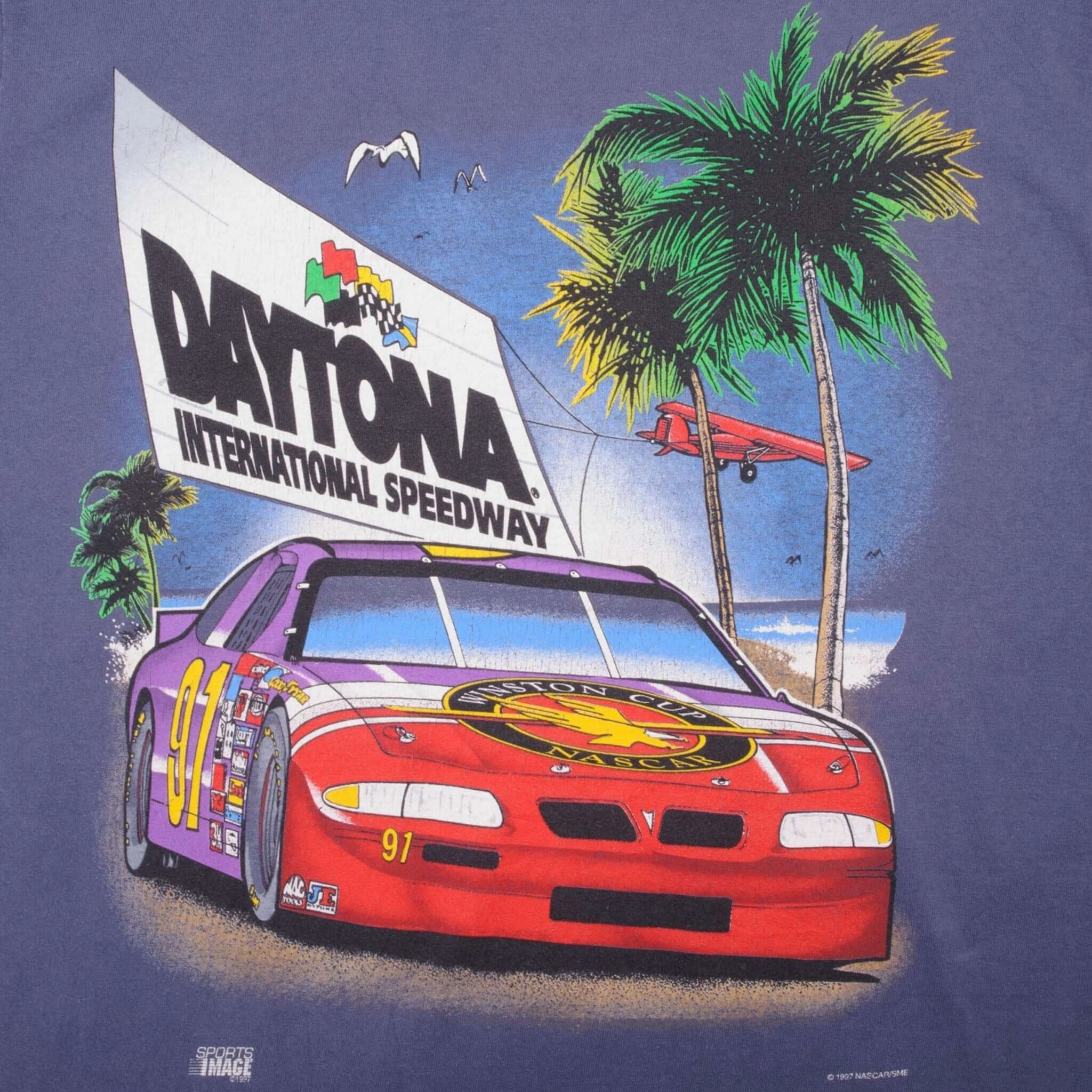 VINTAGE NASCAR DAYTONA INTERNATIONAL SPEEDWAY 1997 TEE SHIRT MEDIUM