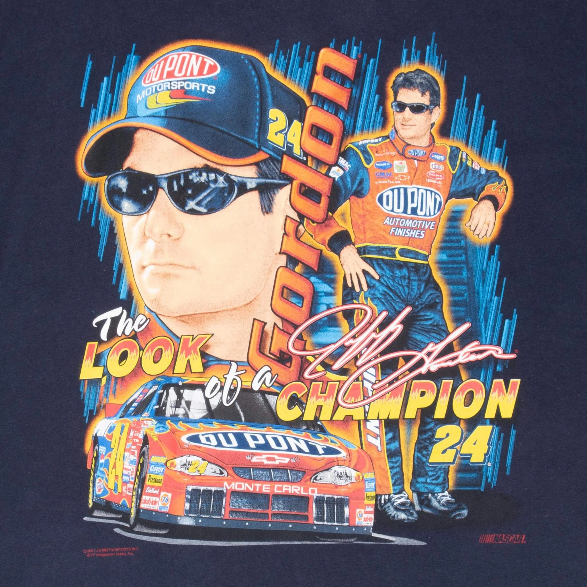 VINTAGE NASCAR JEFF GORDON DUPONT 2001 TEE SHIRT 2XL