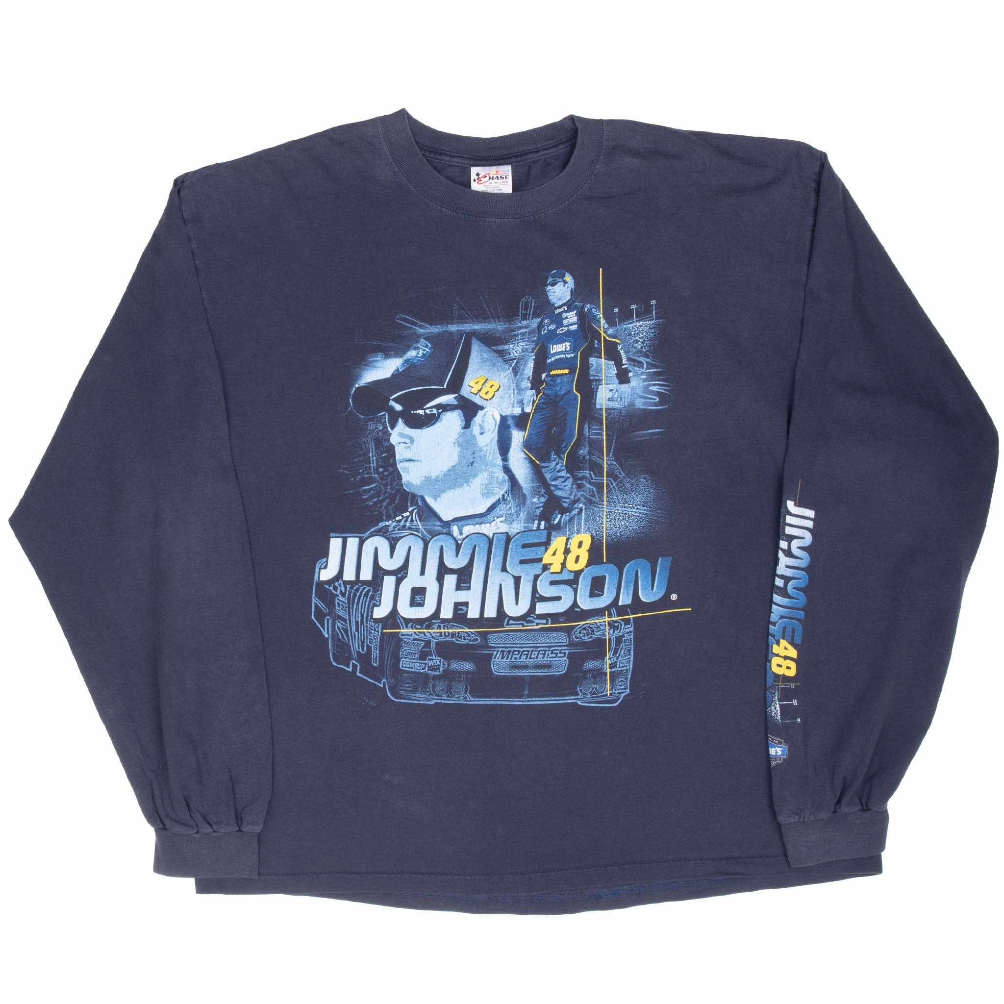 VINTAGE NASCAR JIMMIE JOHNSON LONG SLEEVE TEE SHIRT 2008 2XL