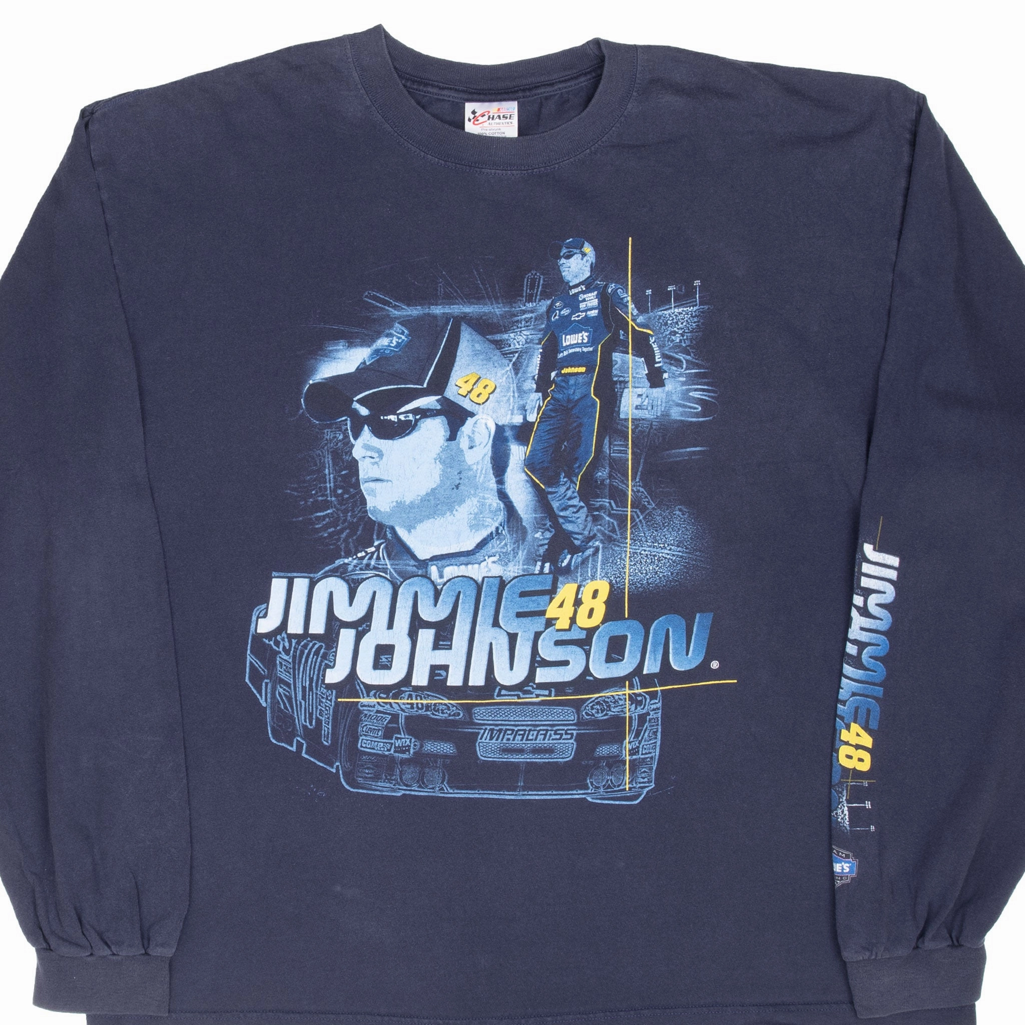 VINTAGE NASCAR JIMMIE JOHNSON LONG SLEEVE TEE SHIRT 2008 2XL