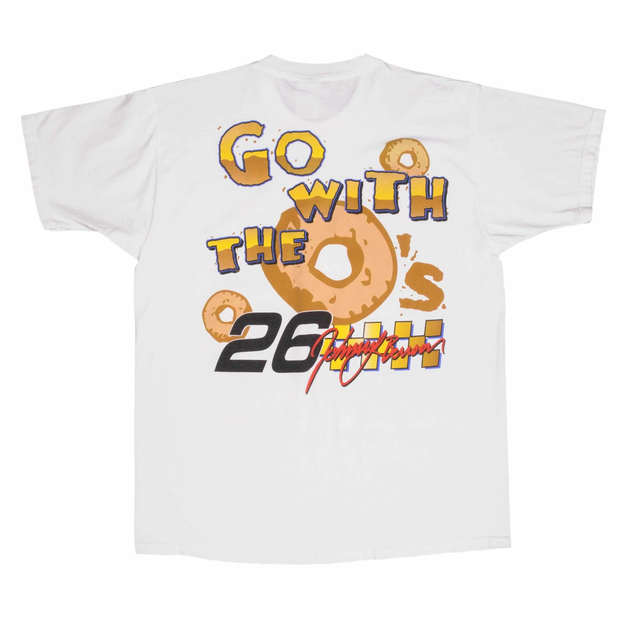 VINTAGE NASCAR JOHNNY BENSON CHEERIOS 1990S TEE SHIRT SIZE LARGE