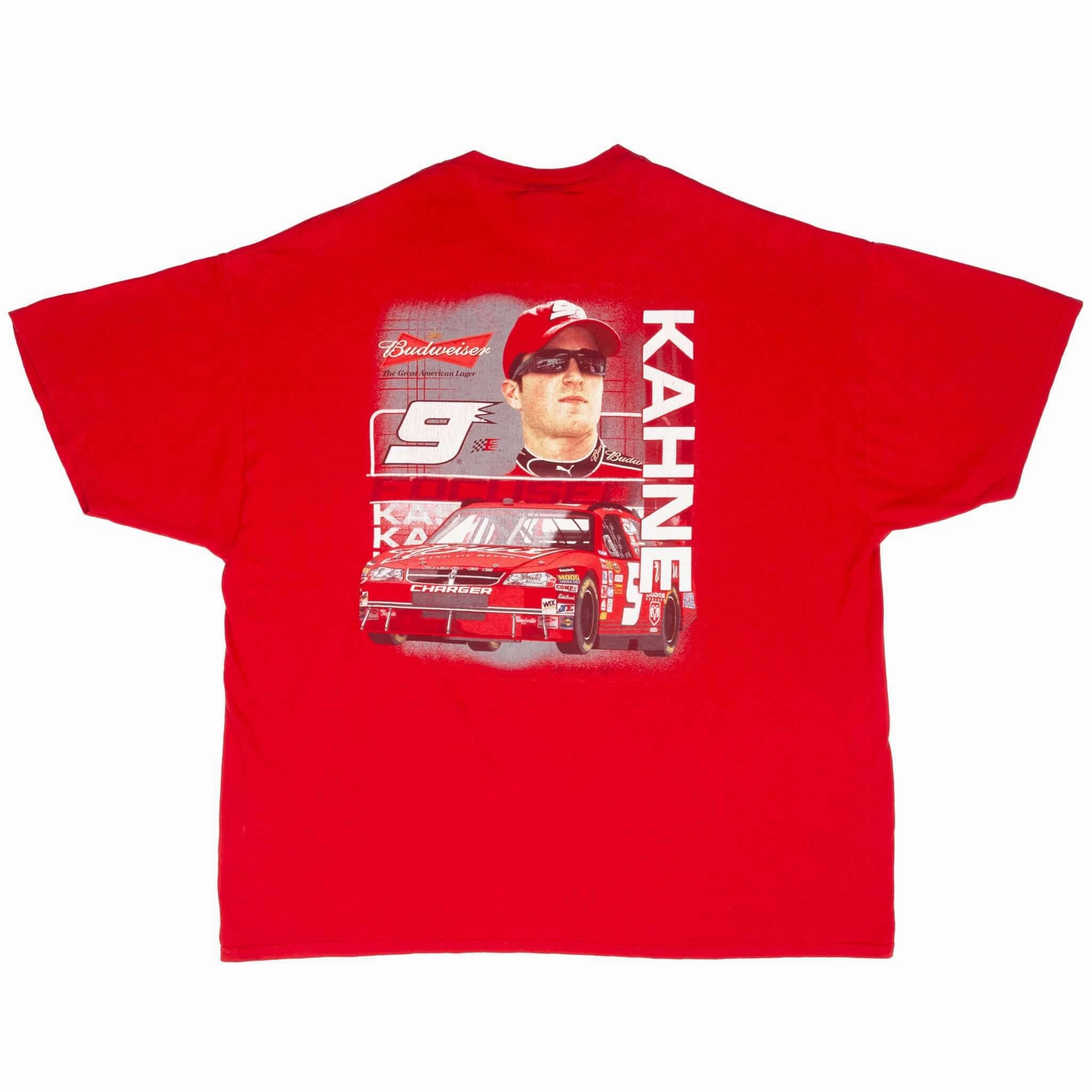 VINTAGE NASCAR KASEY KAHNE BUDWEISER 2000S TEE SHIRT SIZE 2XL