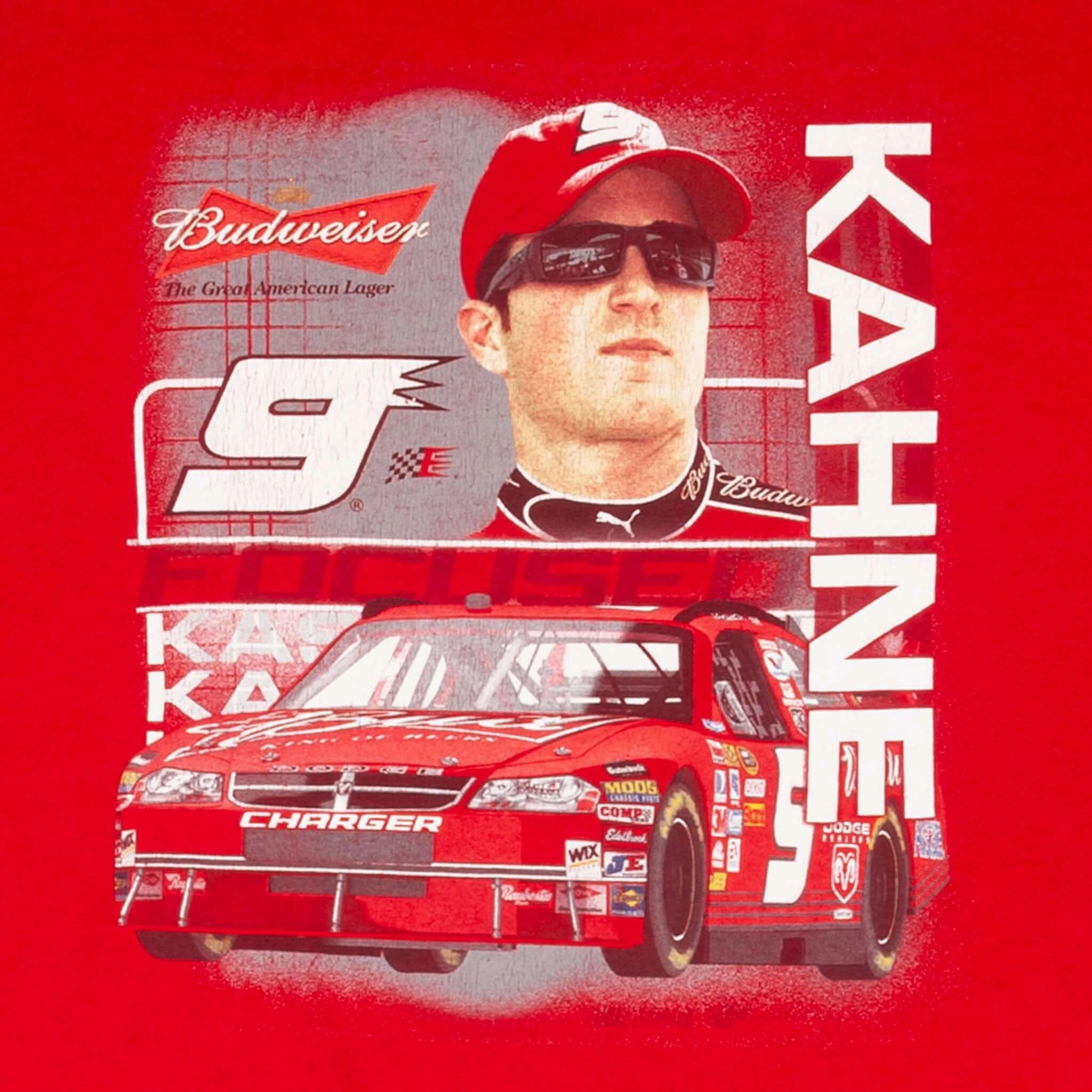 VINTAGE NASCAR KASEY KAHNE BUDWEISER 2000S TEE SHIRT SIZE 2XL