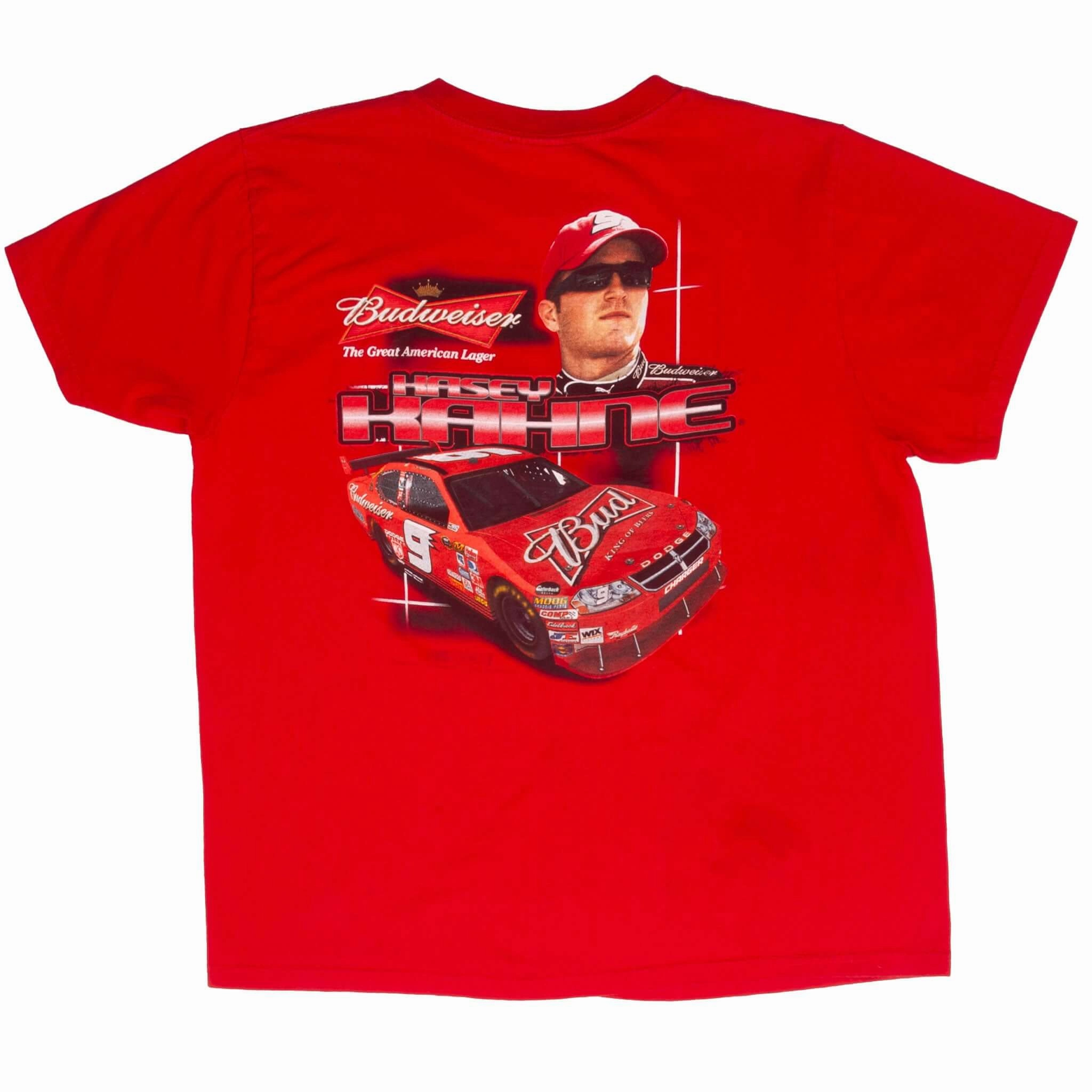 VINTAGE NASCAR KASEY KAHNE BUDWEISER 2008 TEE SHIRT SIZE LARGE