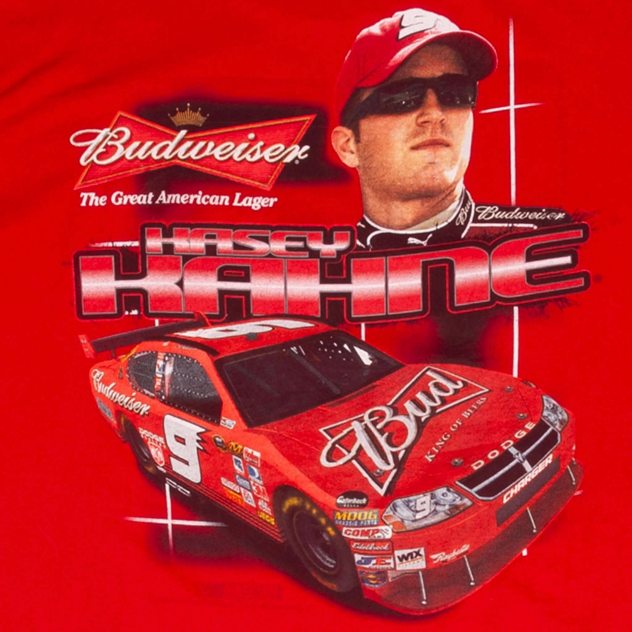 VINTAGE NASCAR KASEY KAHNE BUDWEISER 2008 TEE SHIRT SIZE LARGE