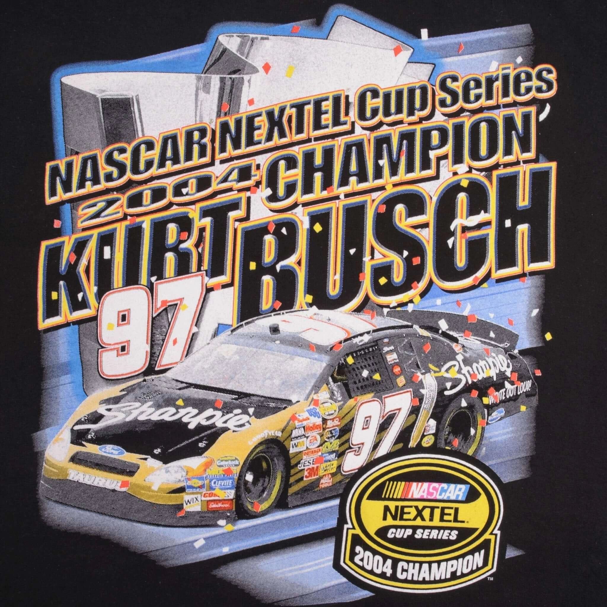 VINTAGE NASCAR KURT BUSH NEXTEL CUP SERIES CHAMPION 2004 TEE SHIRT SIZE 3XL